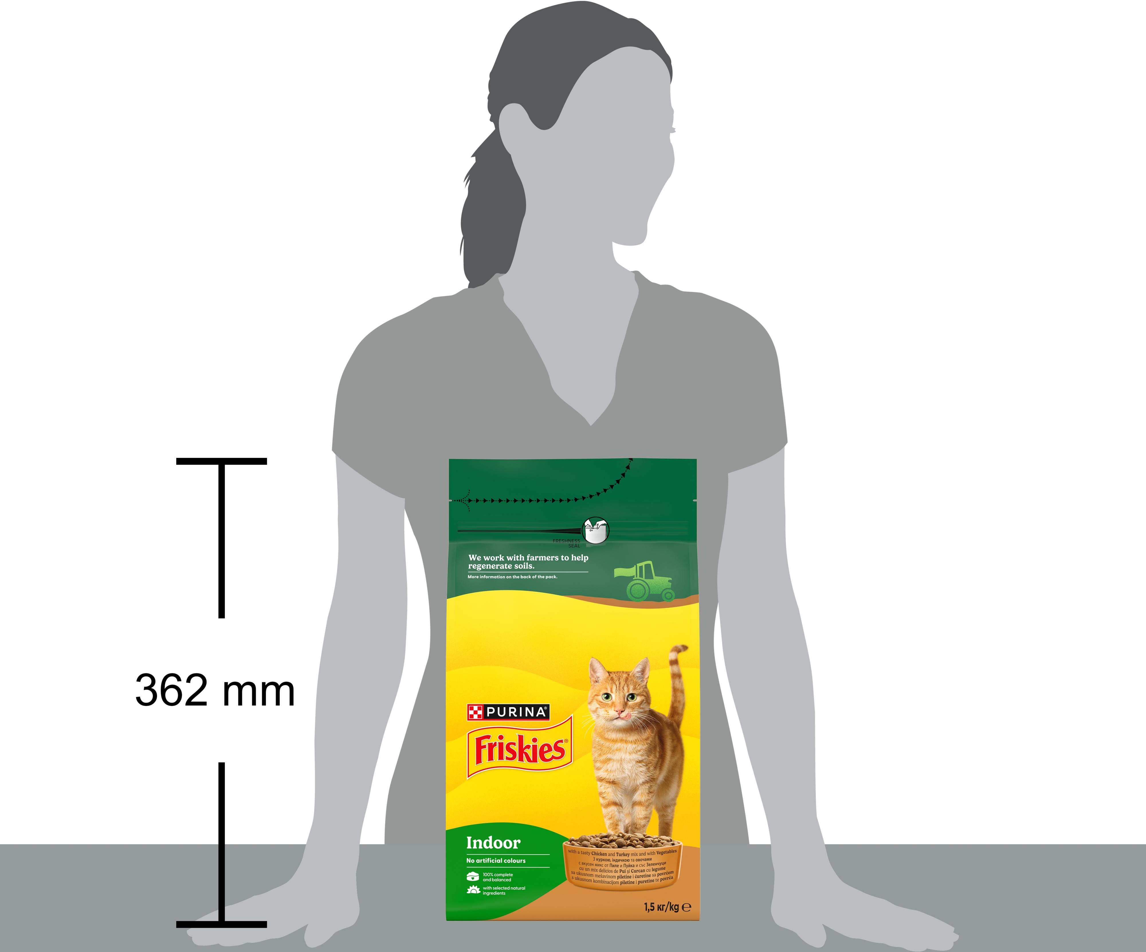 Сухой корм для взрослых котов Purina Friskies Indoor с курицей, индейкой и овощами 1.5 кг фото 7