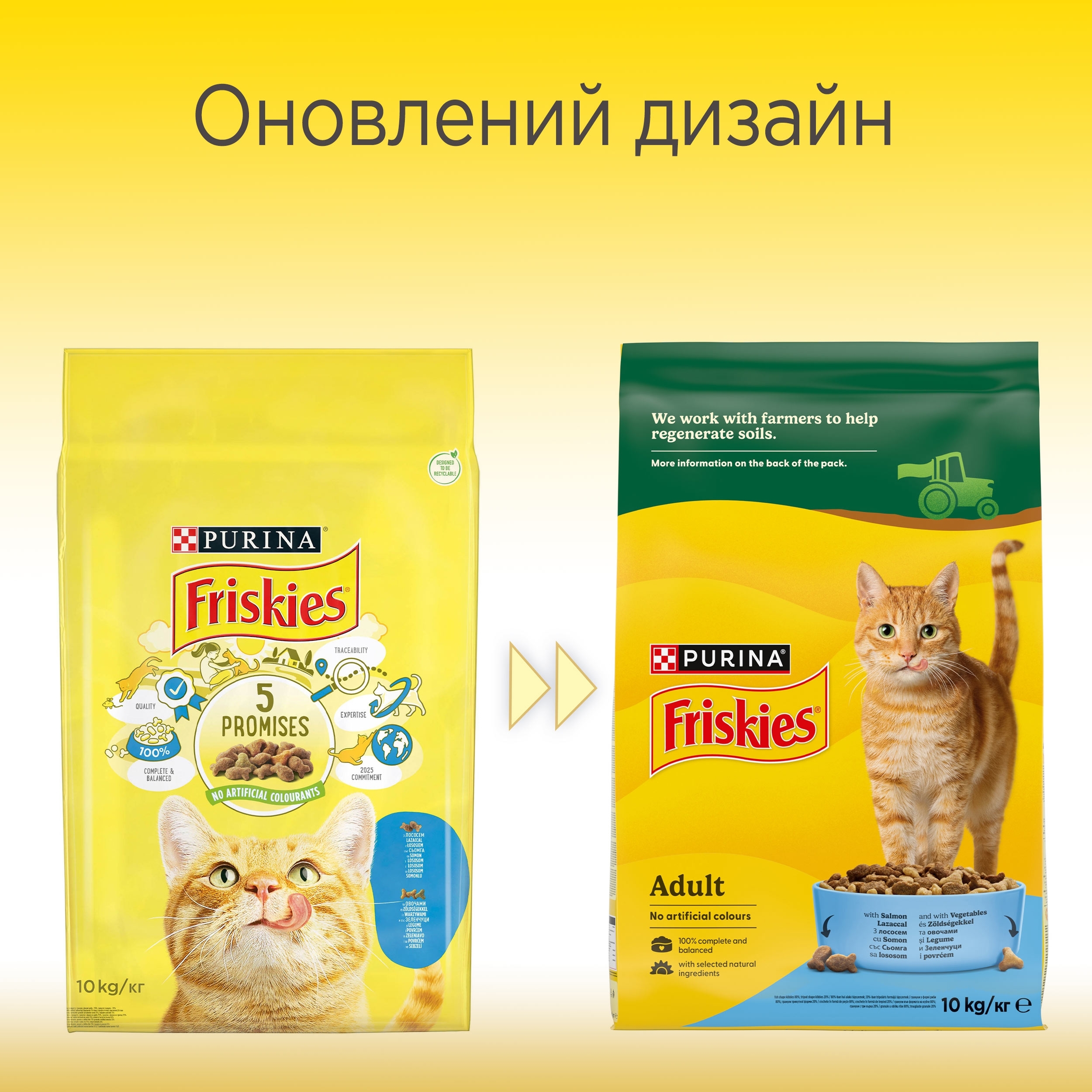 Сухий корм для дорослих котів Purina Friskies з лососем і овочами 10 кгфото3