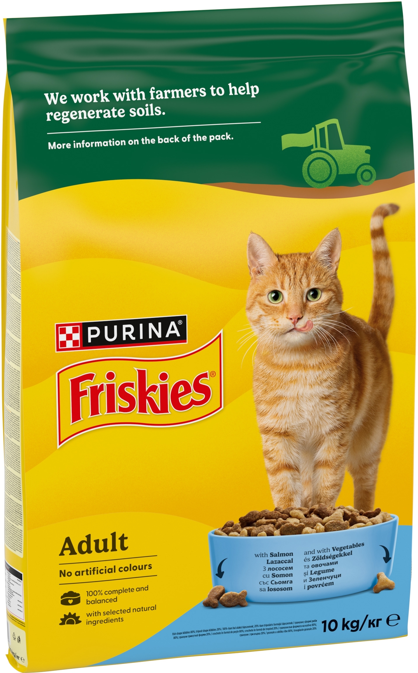 Сухий корм для дорослих котів Purina Friskies з лососем і овочами 10 кгфото4