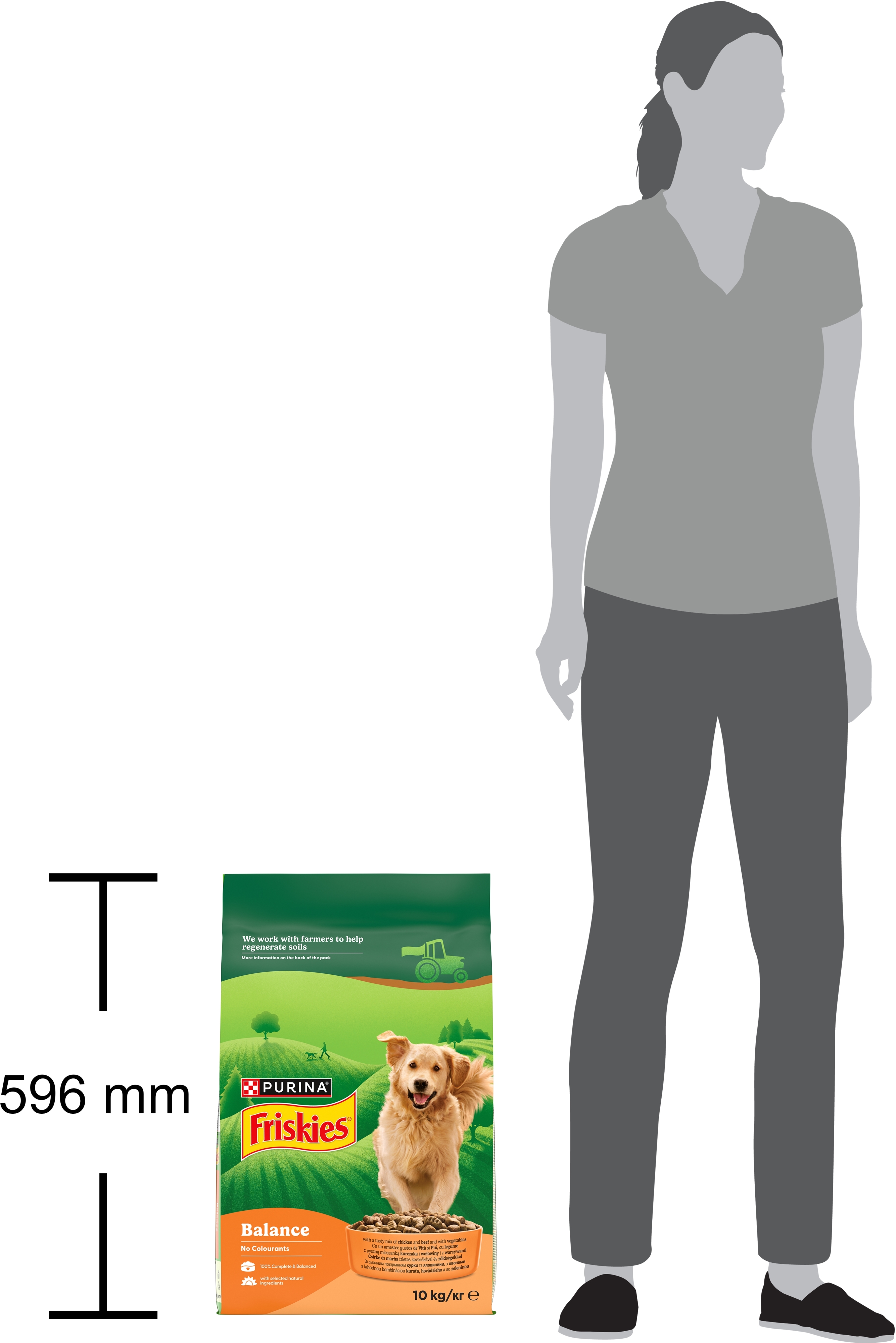 Сухой корм для взрослых собак Friskies Balance с курицей, говядиной и овощами 10 кг фото 