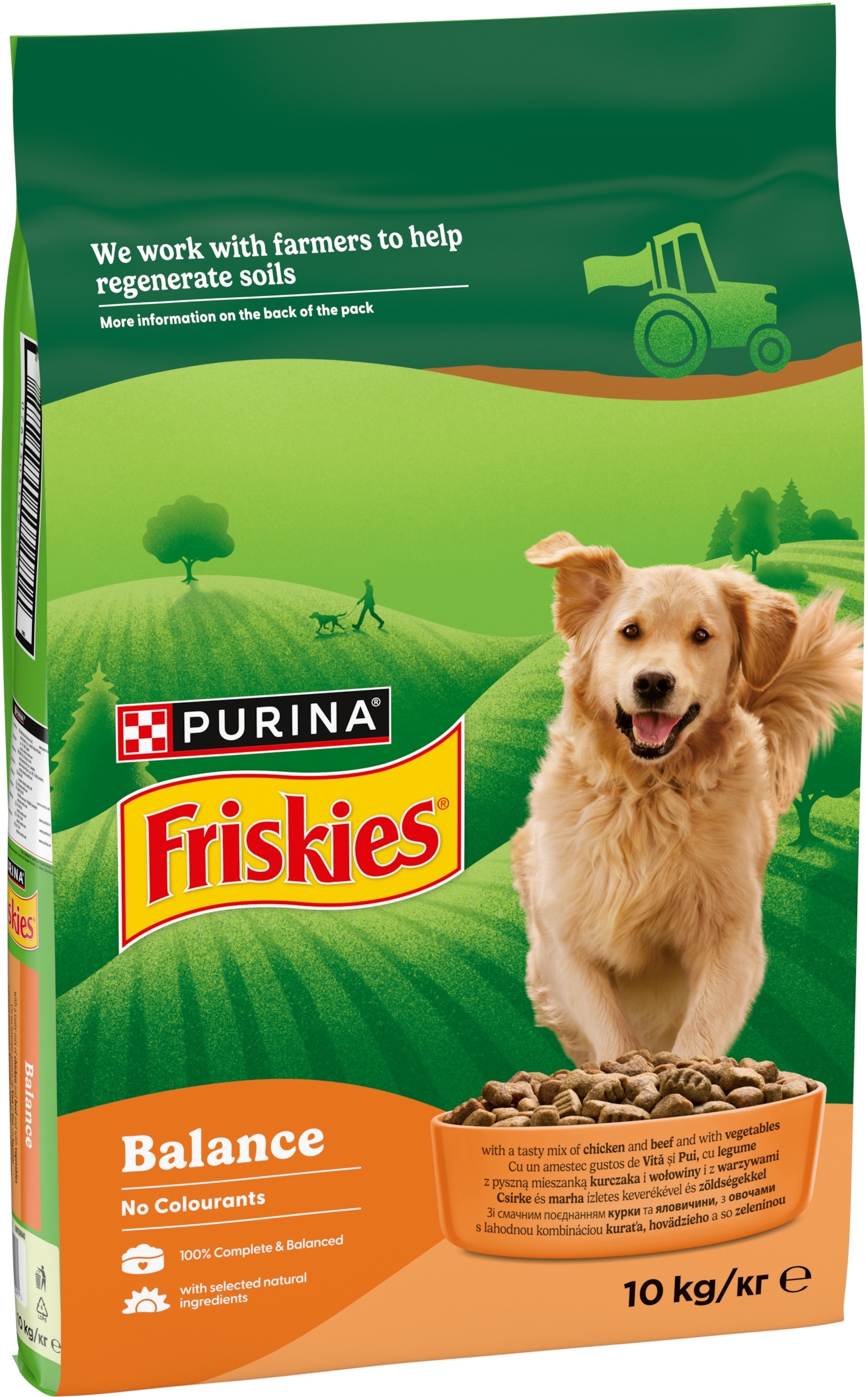 Сухой корм для взрослых собак Friskies Balance с курицей, говядиной и овощами 10 кг фото 