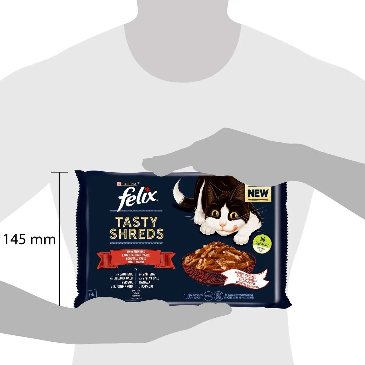 Вологий корм для кішок Felix Мікс смаків Апетитні шматочки з яловичиною та куркою 4x80гфото3