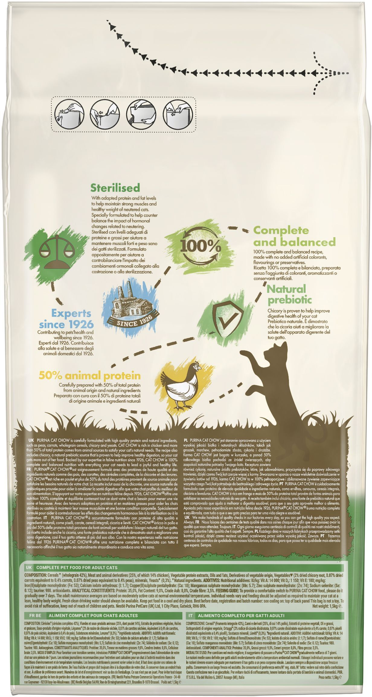 Сухий корм для котів Cat Chow Sterilised з куркою 1,5кгфото