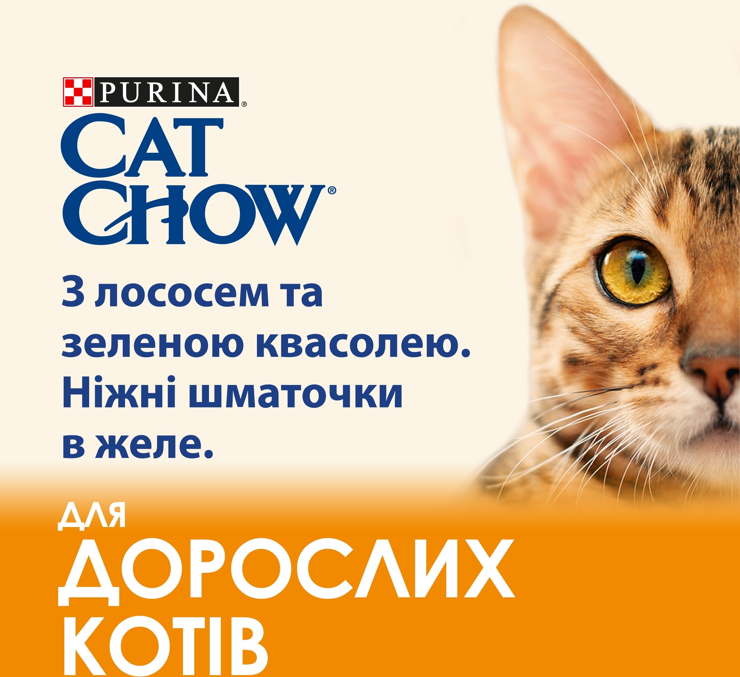 Влажный корм для кошек Cat Chow Adult для кошек, с лососем и зеленой фасолью, 85 г фото 3