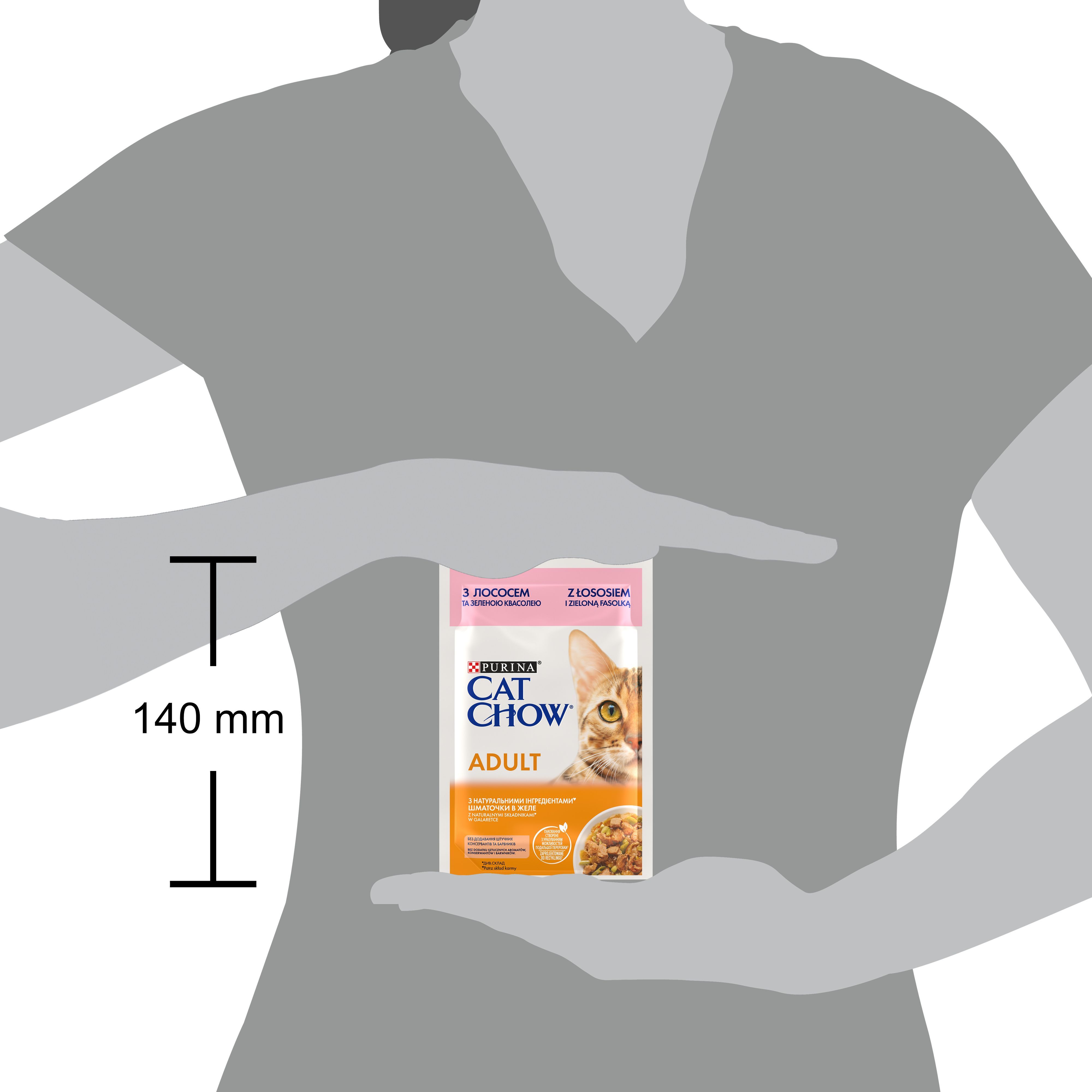 Вологий корм для котів Cat Chow Adult з лососем та зеленою квасолею 85гфото3