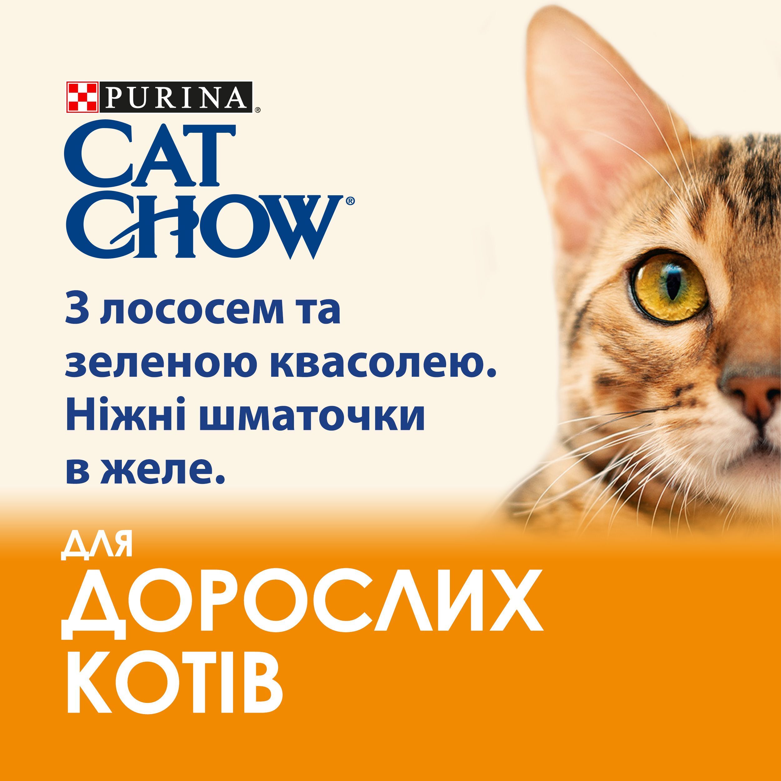 Вологий корм для котів Cat Chow Adult з лососем та зеленою квасолею 85гфото4