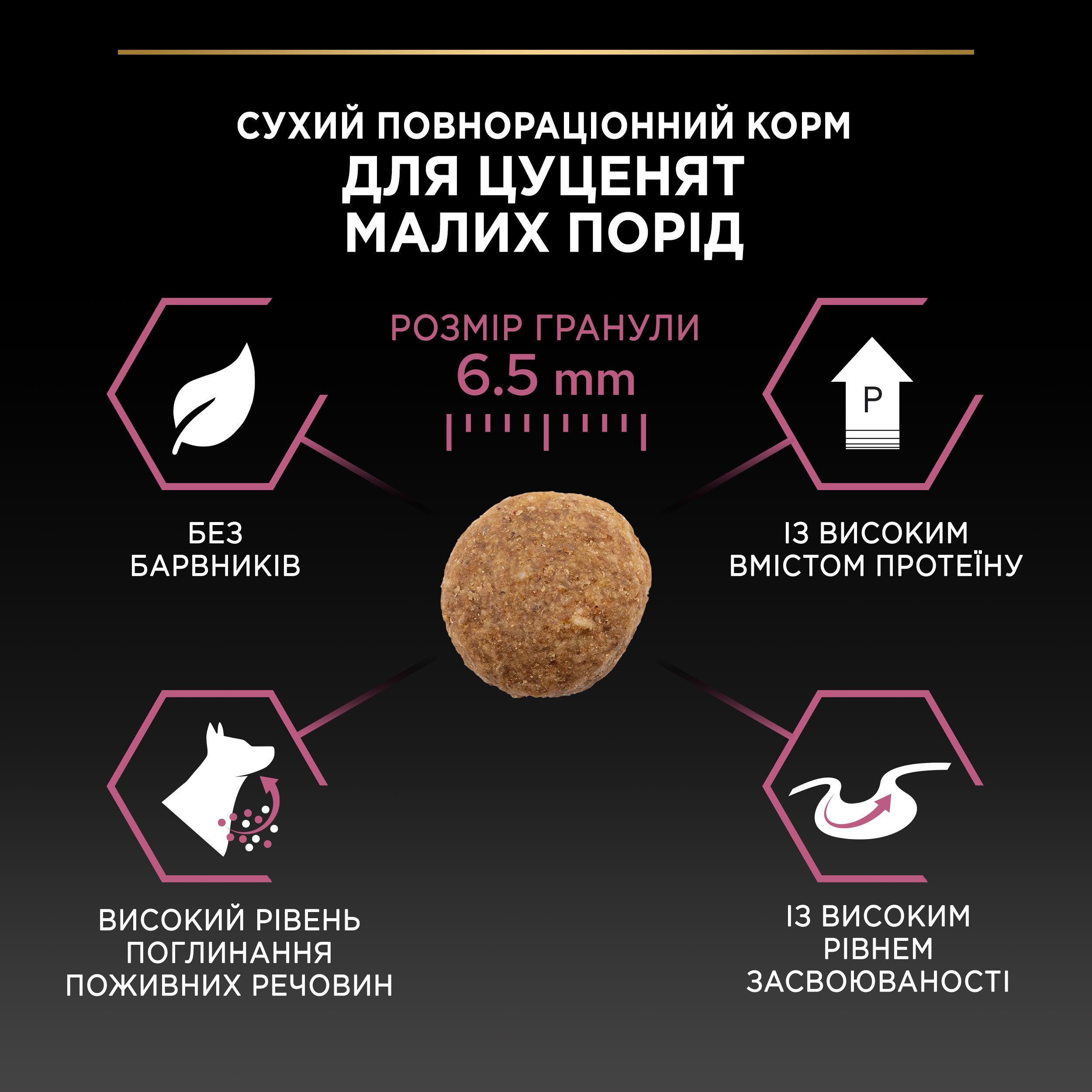Сухий корм для цуценят малих порід з чутливою шкірою Purina ProPlan Puppy з лососем 3 кгфото