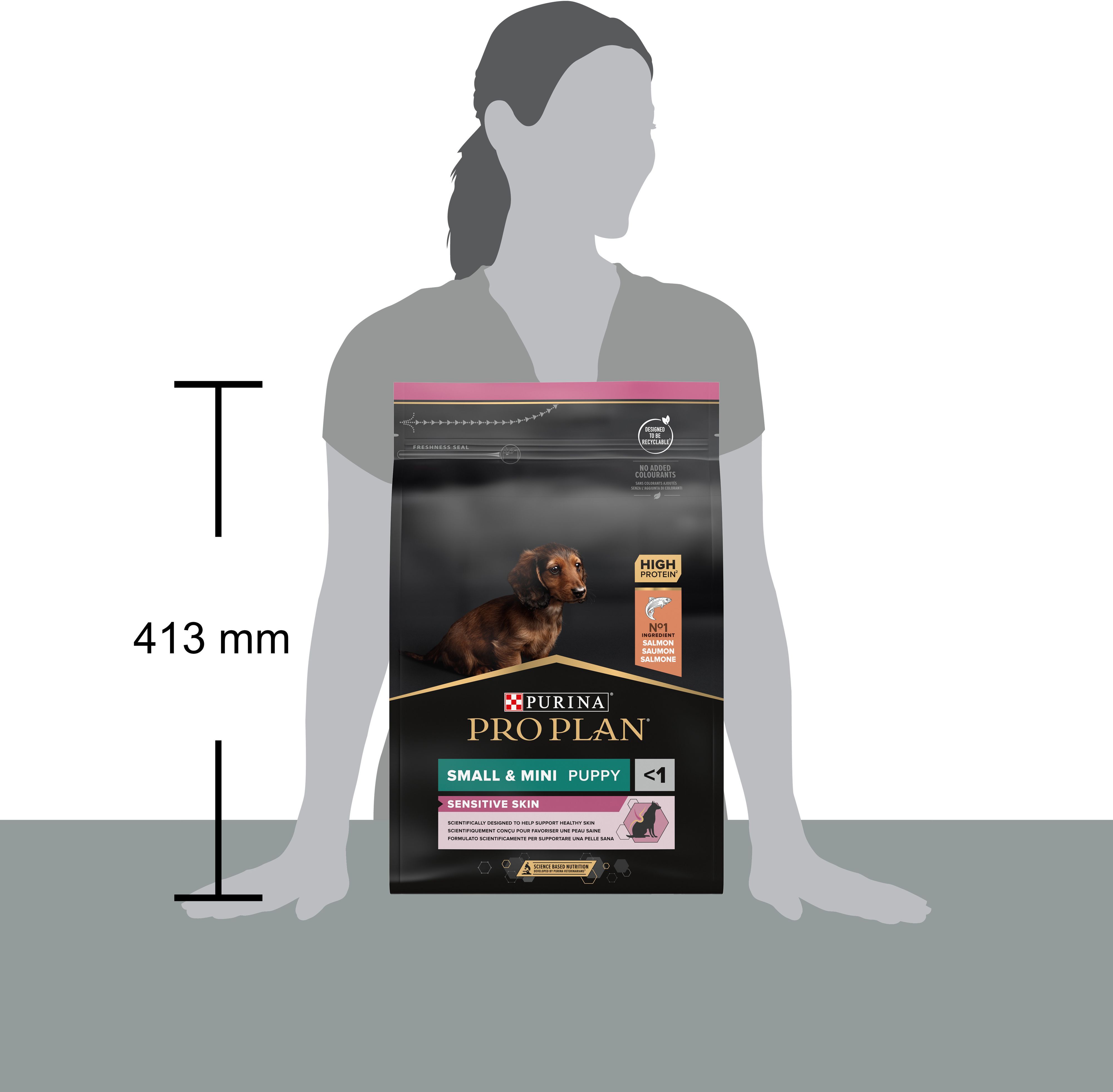 Сухий корм для цуценят малих порід з чутливою шкірою Purina ProPlan Puppy з лососем 3 кгфото