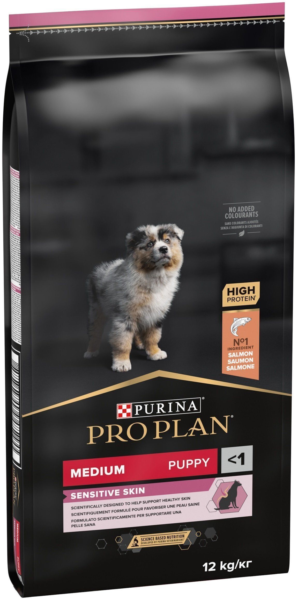 Сухий корм для цуценят середніх порід Purina Pro Plan Dog Media Puppy OptiDerma з лососем і рисом 12 кгфото