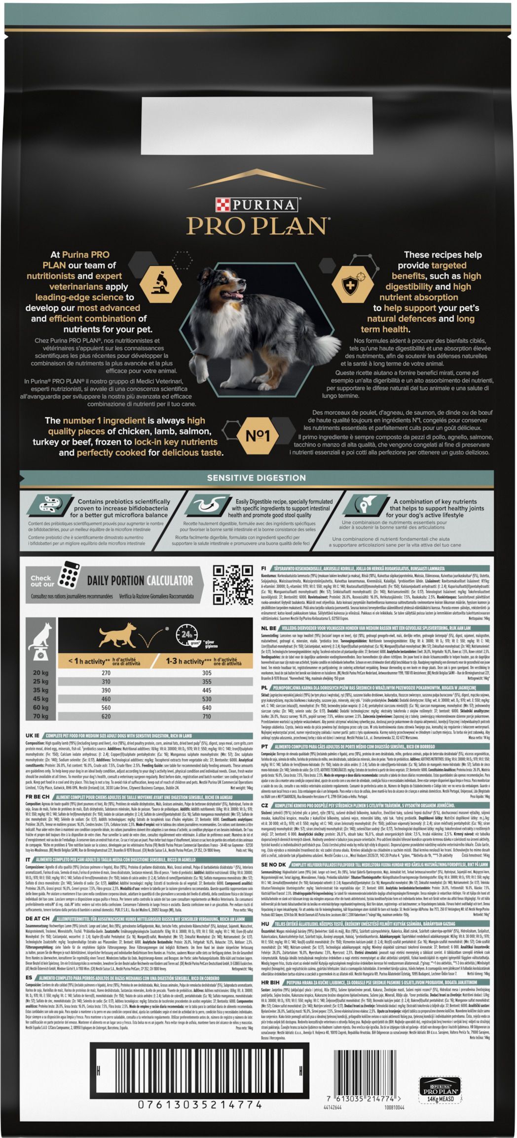 Сухий корм для собак з чутливим травленням Purina Pro Plan Medium Sensitive ягня 14 кгфото