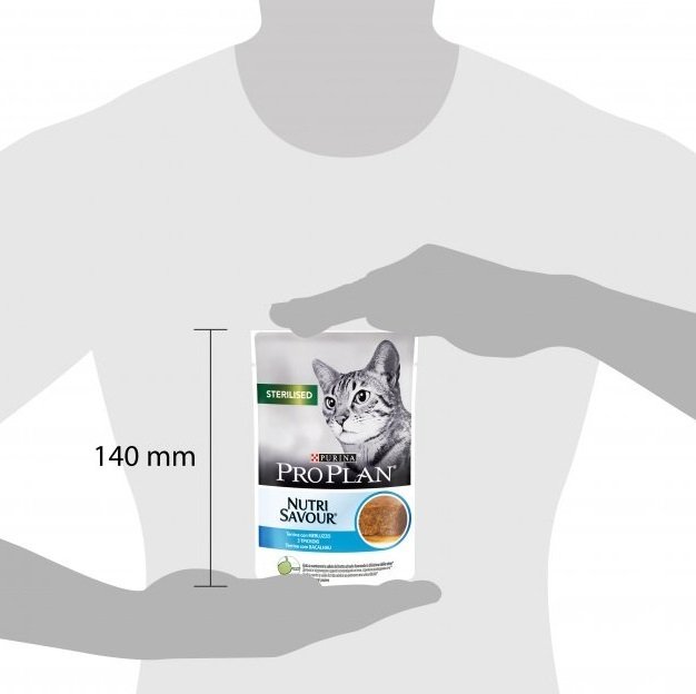 Вологий корм для стерилізованих кішок Purina Pro Plan Cat Nutrisavour Sterilised мус з тріскою, 85 гфото4