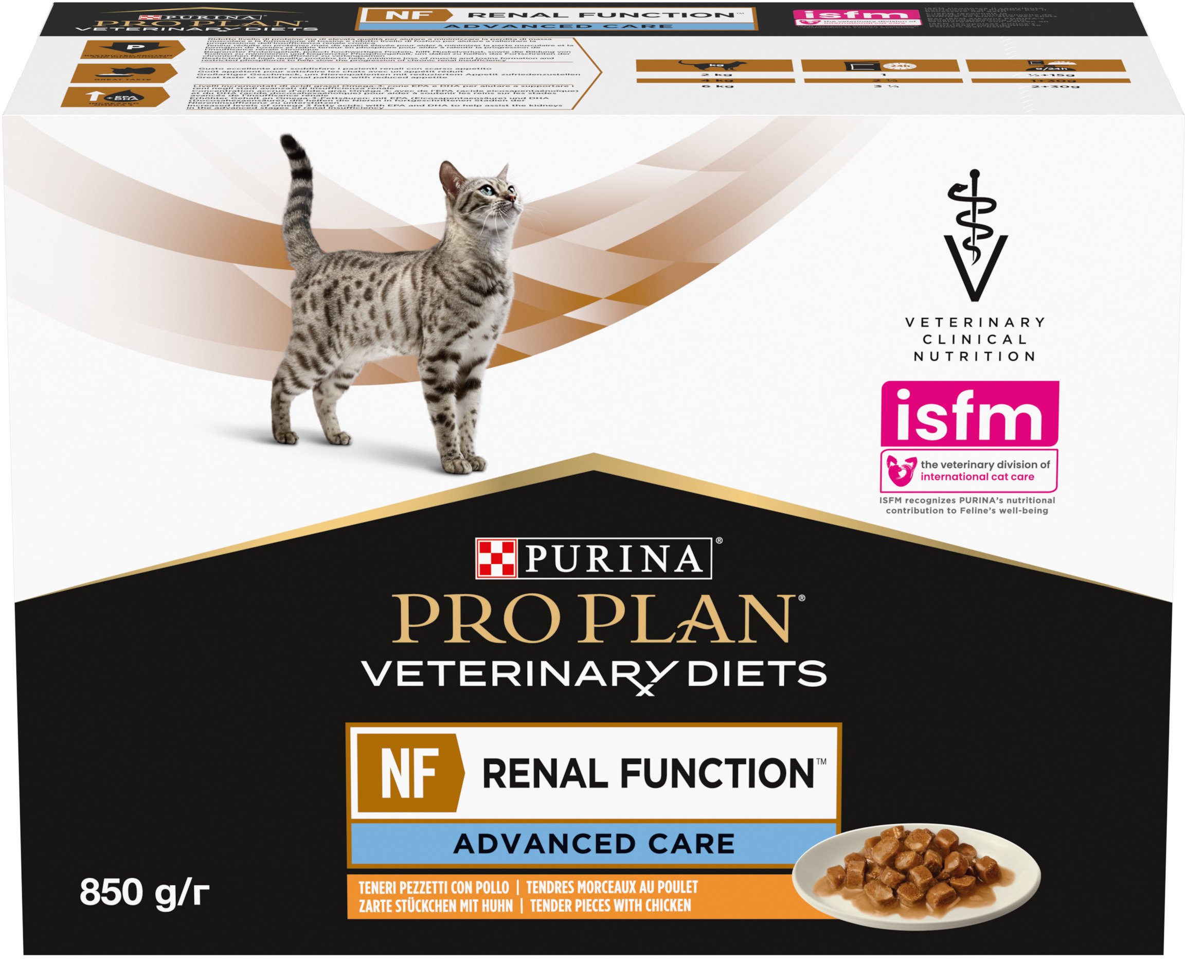 Влажный корм для кошек с болезнями почек Purina Pro Plan Veterinary Diets NF Renal Function с курицей 10x85 г фото 2