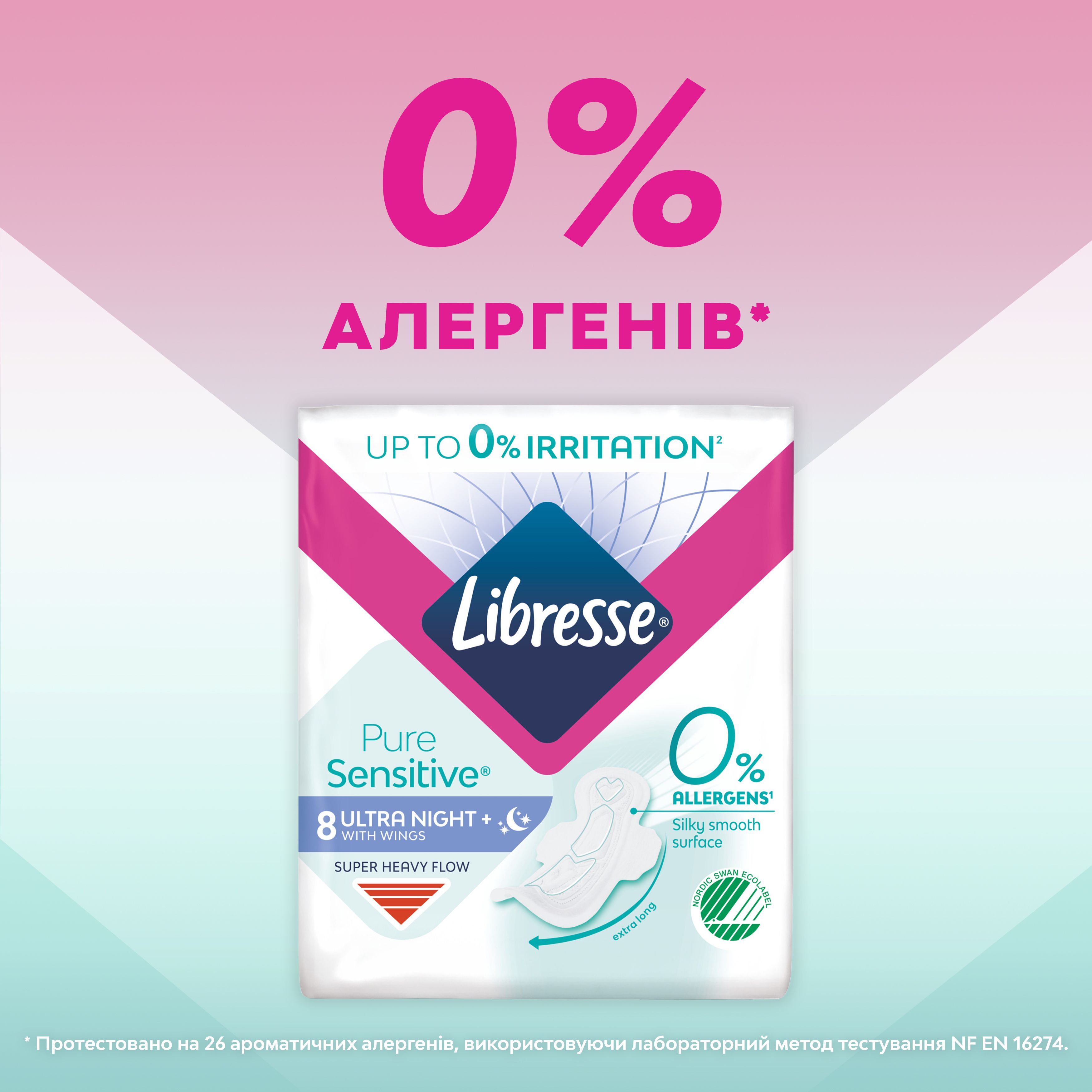 Прокладки гігієнічні Libresse Pure Sensitive Ultra Night 8фото4