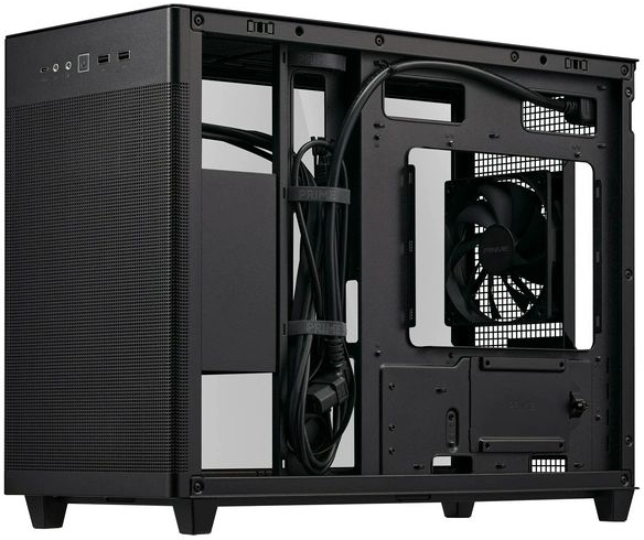 Корпус ASUS Prime AP201 Tempered Glas, без БП, 2xUSB3.2, 1xUSB Type-C, Tempered Glass side, mATX, Black фото 