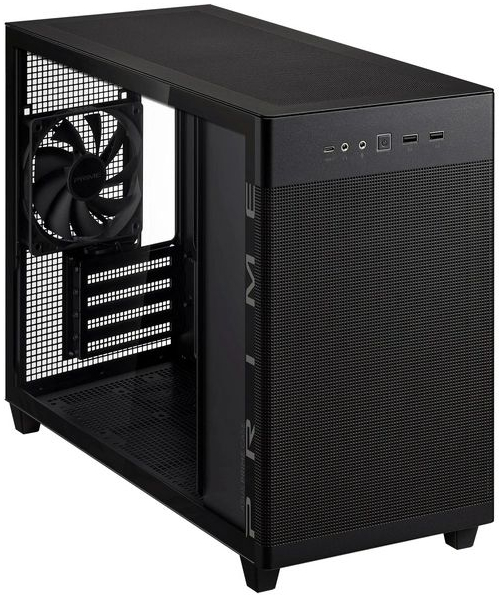 Корпус ASUS Prime AP201 Tempered Glas, без БП, 2xUSB3.2, 1xUSB Type-C, Tempered Glass side, mATX, Black фото 