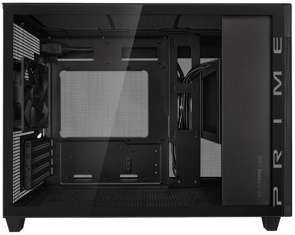 Корпус ASUS Prime AP201 Tempered Glas, без БП, 2xUSB3.2, 1xUSB Type-C, Tempered Glass side, mATX, Black фото 