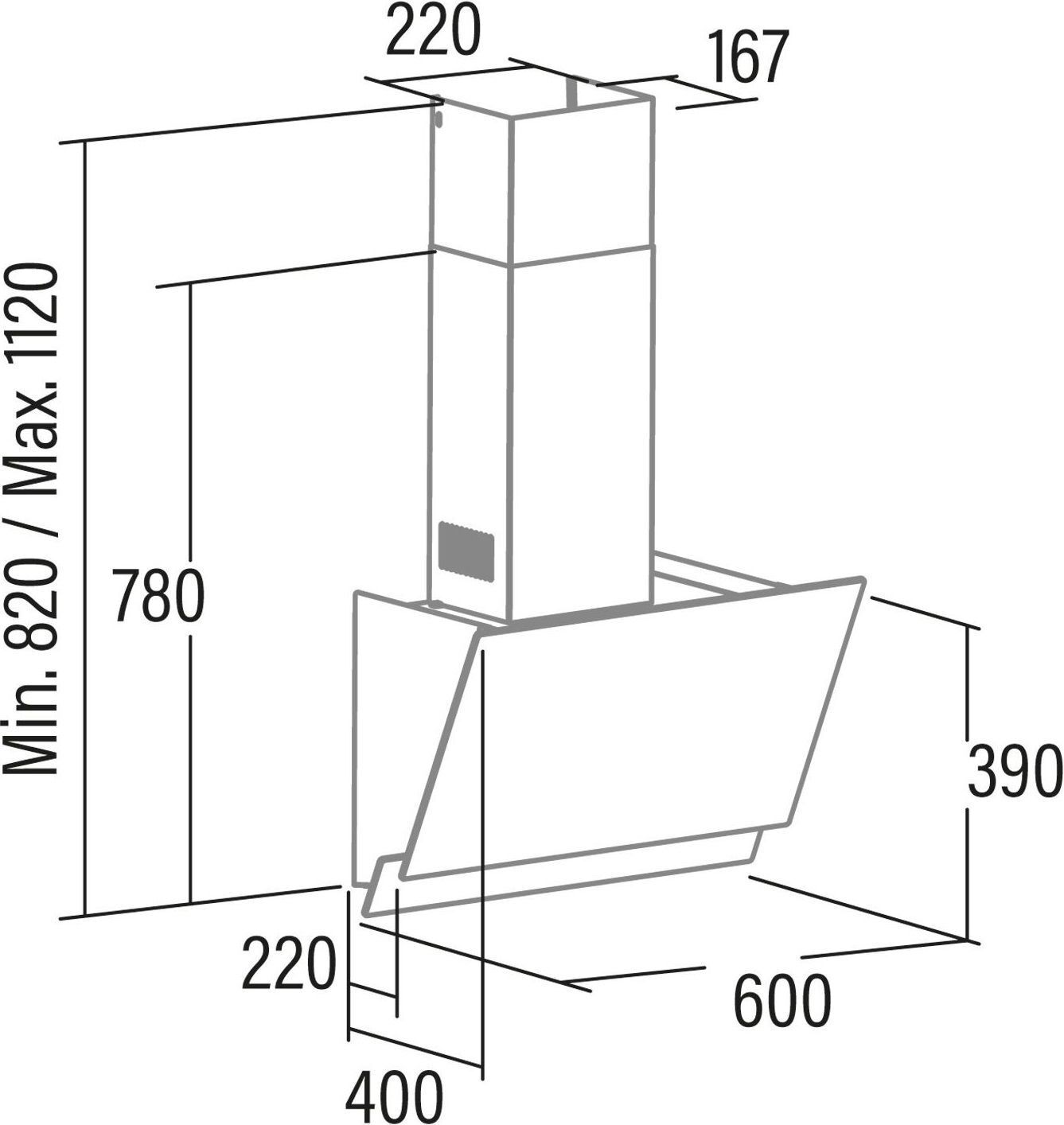 Вытяжка Cata JUNO 600 XGWH 02027105 фото 2
