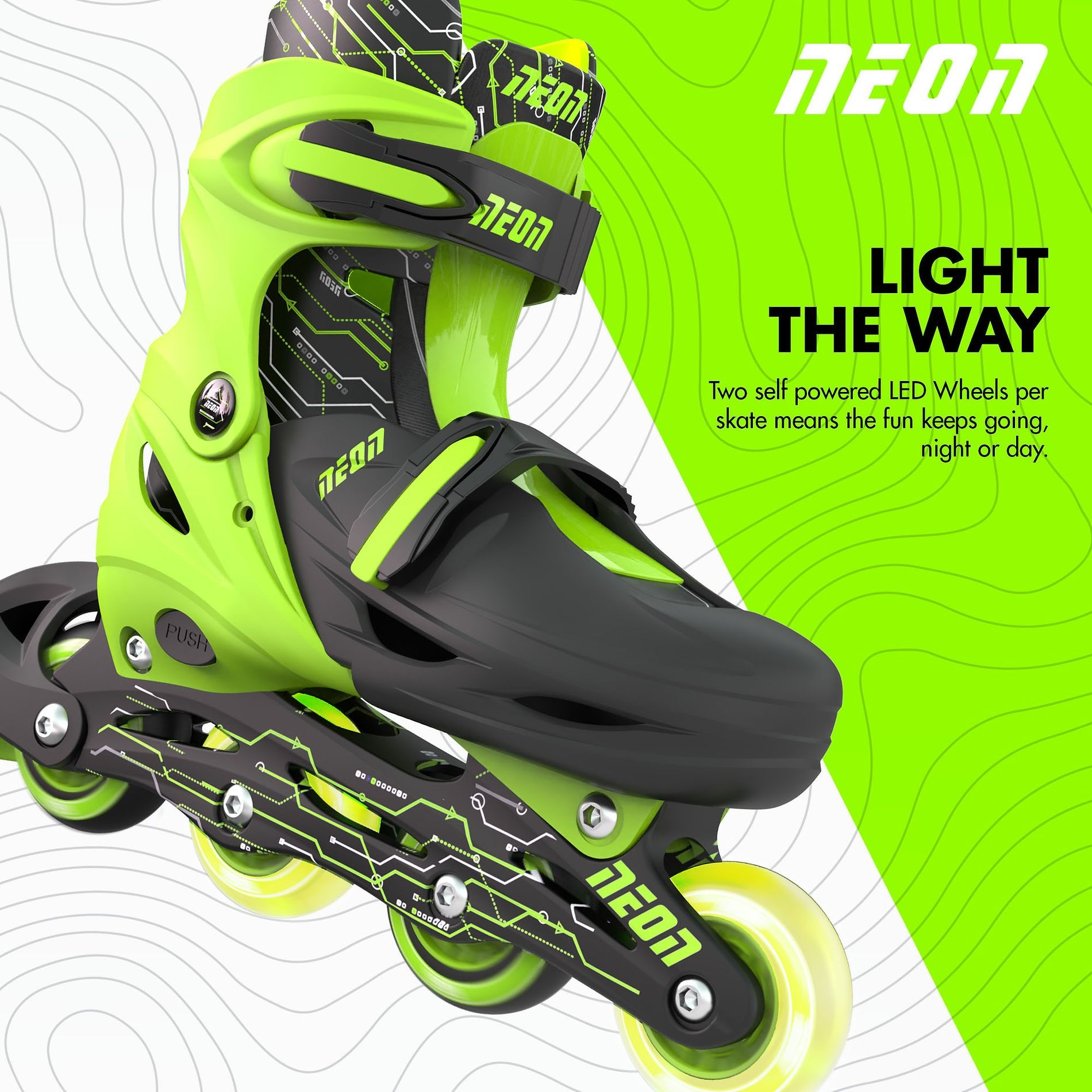 Роликові ковзани Neon Inline Skates Зелений (Розмір 34-37)фото4