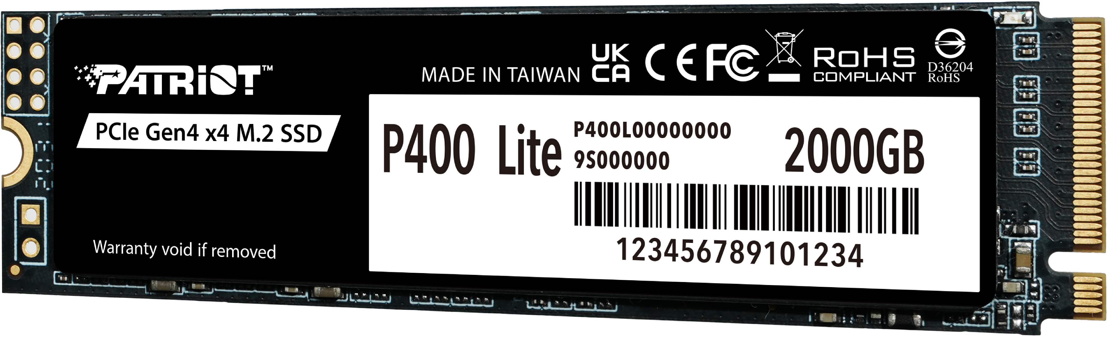 SSD накопитель PATRIOT M.2 2TB PCIe 4.0 P400 LITE (P400LP2KGM28H) фото3