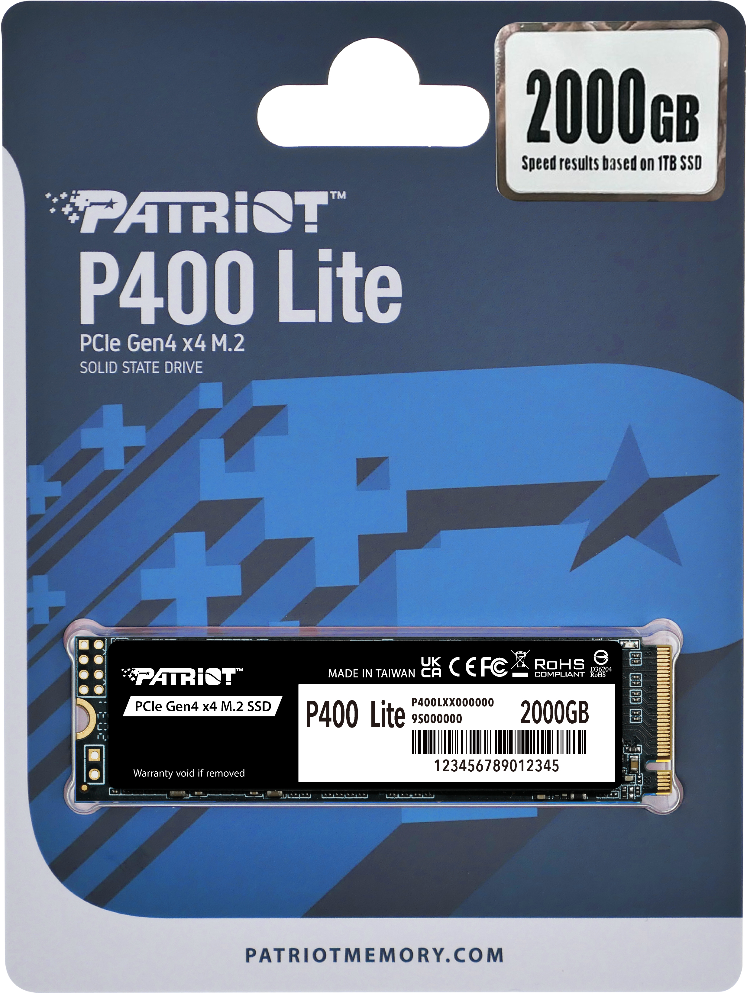 SSD накопитель PATRIOT M.2 2TB PCIe 4.0 P400 LITE (P400LP2KGM28H) фото4