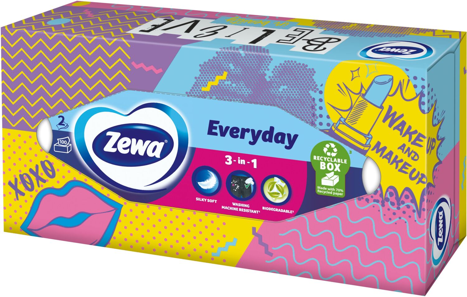 Серветки косметичні Zewa Everyday 100штфото