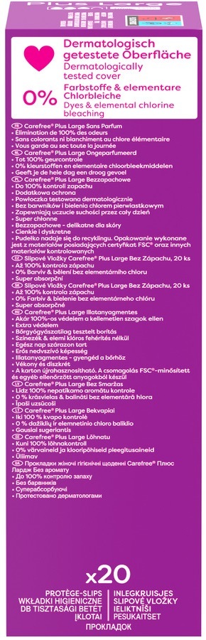 Прокладки ежедневные гигиенические Carefree Plus Large 20шт фото 3