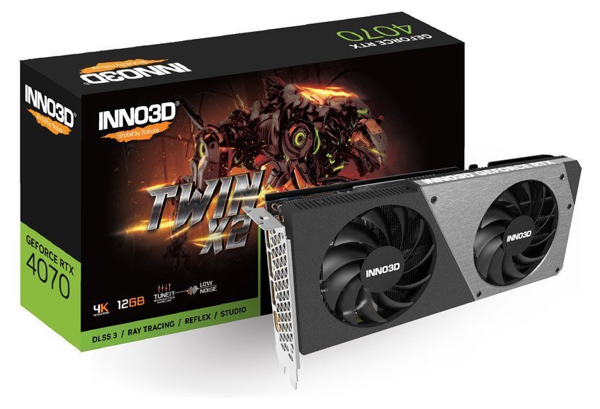 Відеокарта INNO3D GeForce RTX 4070 12Gb GDDR6X Twin X2 (N40702-126X-185252N)фото2