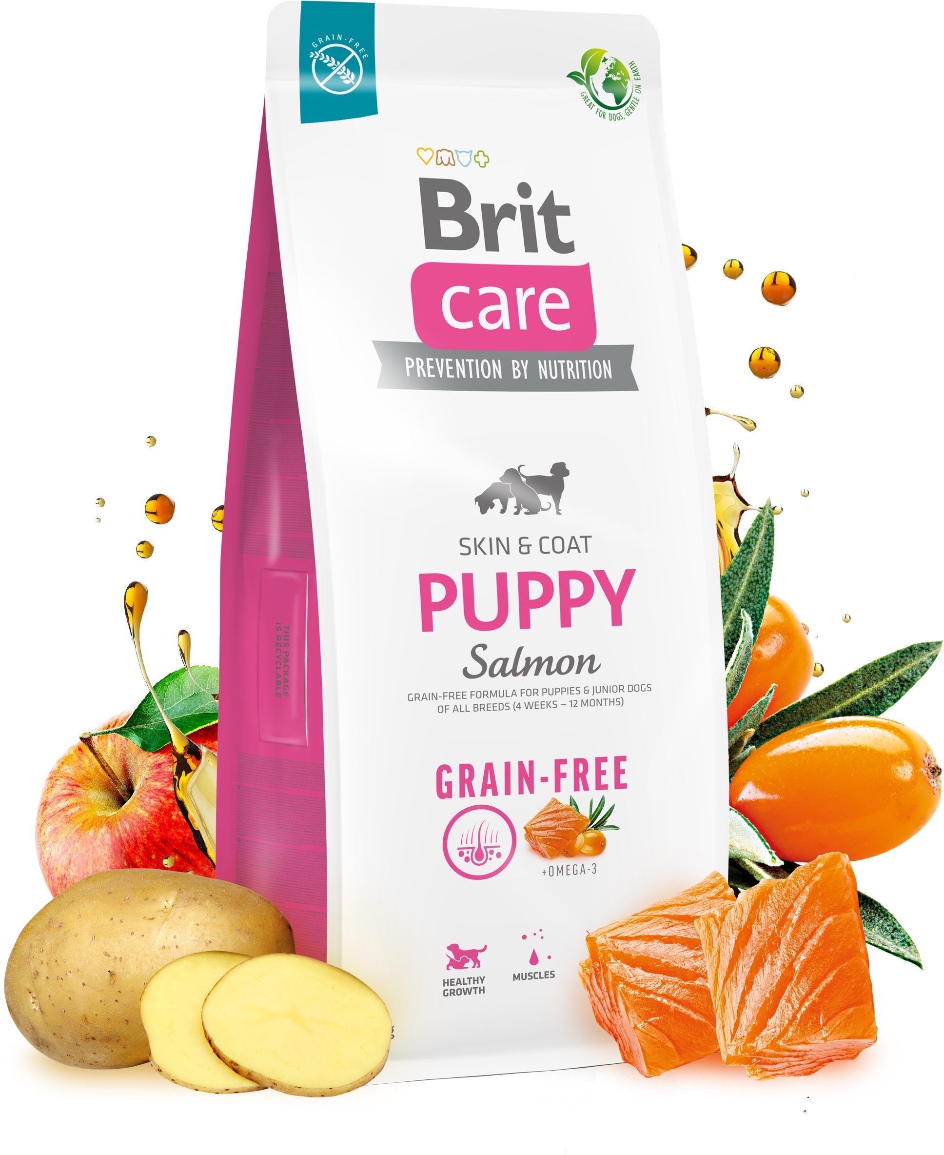 Корм для щенков Brit Care Dog Grain-free Puppy беззерновой с лососем 1кг фото 4