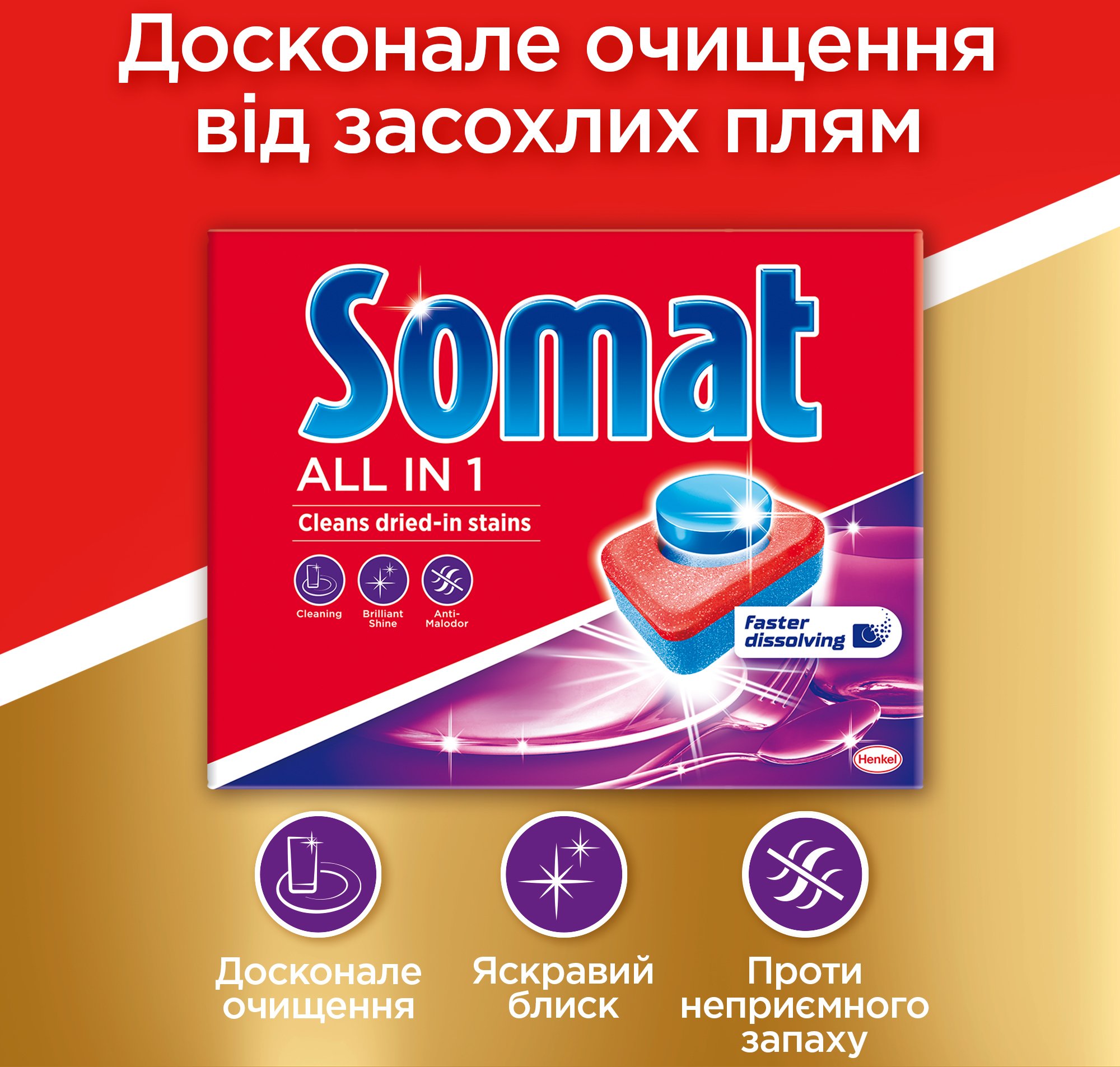 Таблетки для посудомийної машини Somat All in one 46штфото3