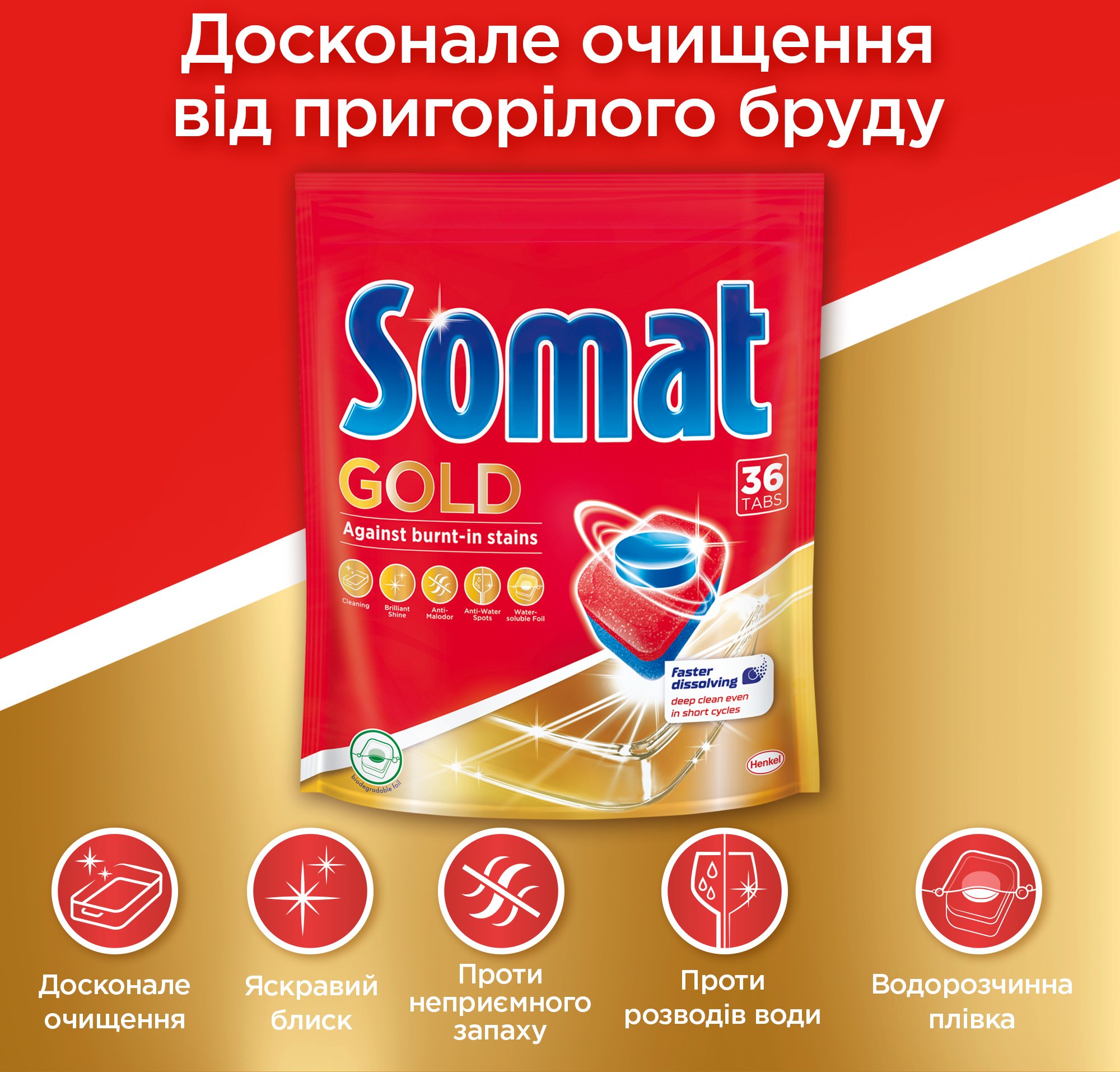 Таблетки для посудомийної машини Somat Gold 100штфото4