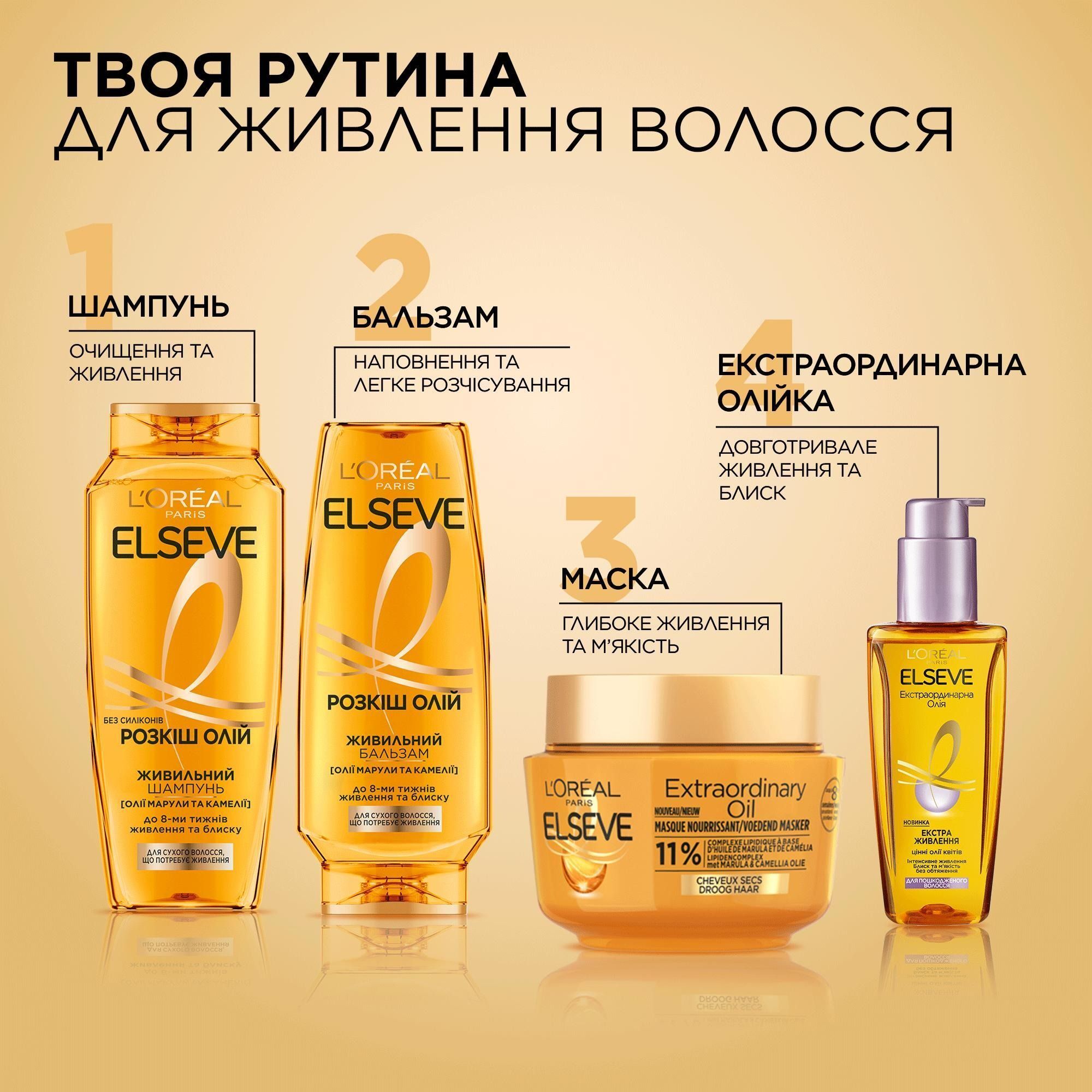 Шампунь L'Oréal Paris Elseve Роскошь масел для сухих волос 400мл фото 8