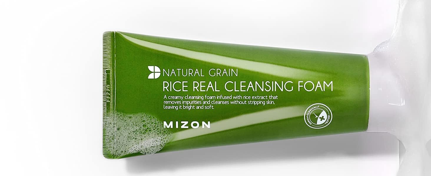 Пенка для умывания с рисовой пудрой Mizon Rice Real Cleansing Foam 150мл фото 5