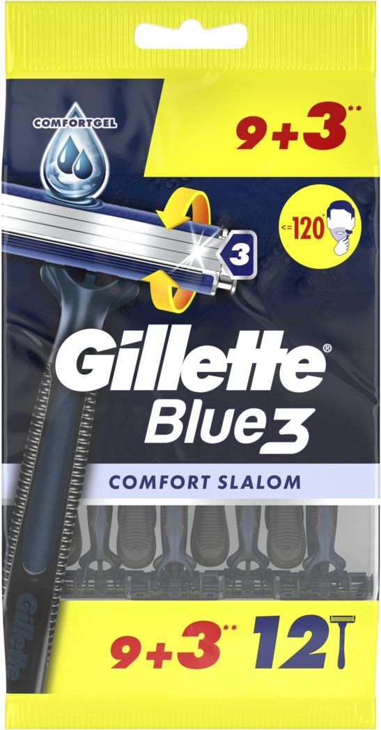 Бритви одноразові Gillette Blue 3 Comfort Slalom 9+3 штфото