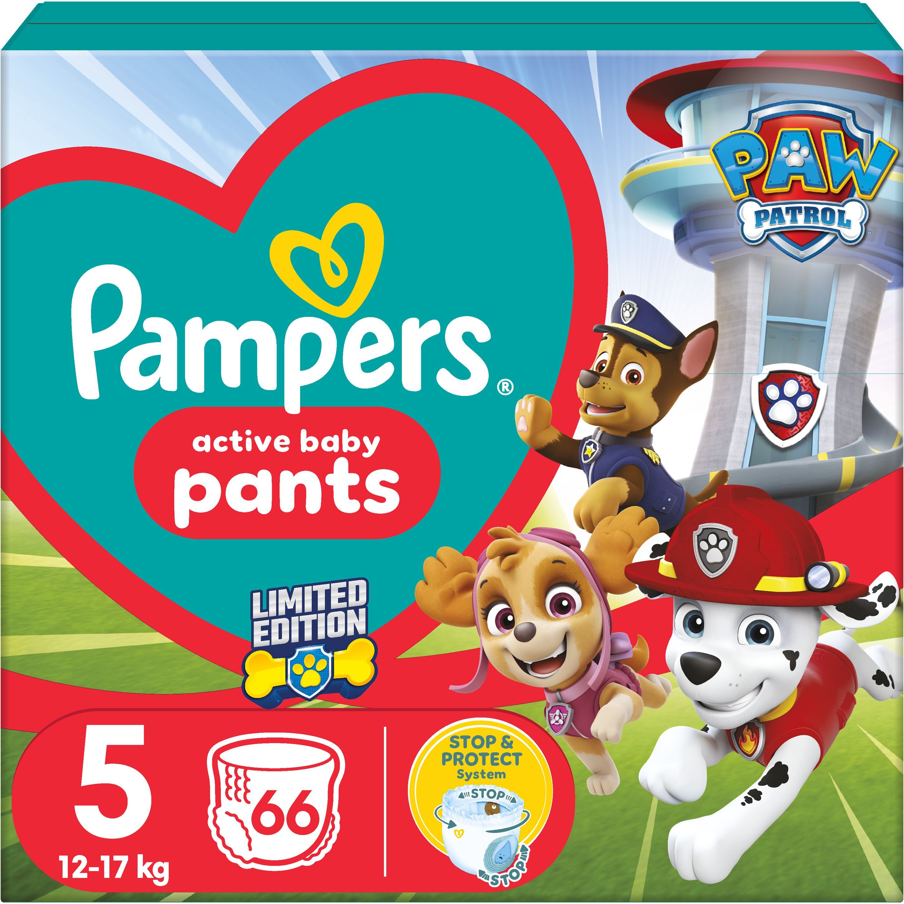 Подгузники-трусики Pampers Paw Patrol Pants Junior Размер 5 12-17 кг 66 шт фото 2