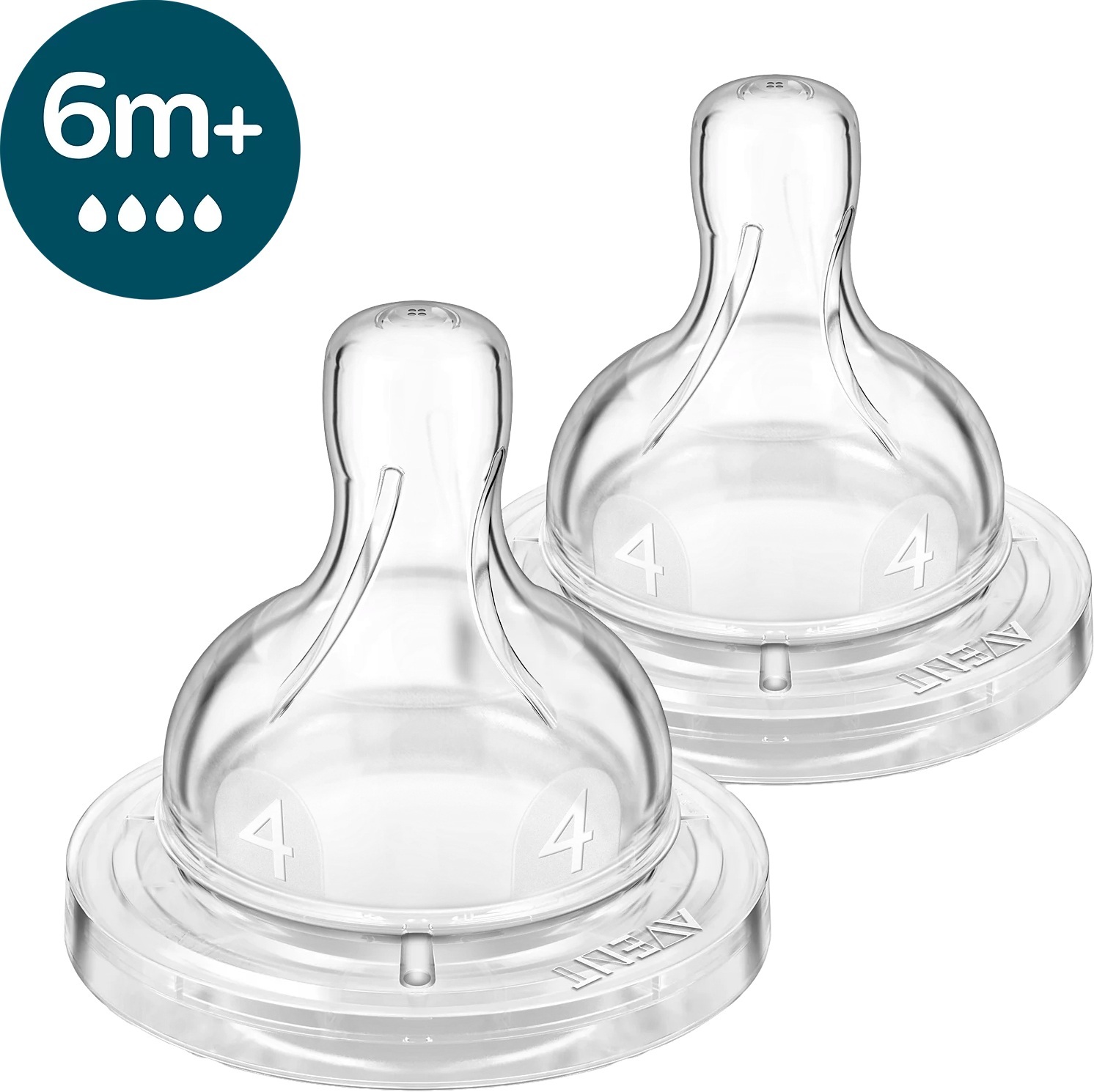 Соска Philips Avent силиконовая Анти-колик , 6 мес+ ., 2 шт, быстрый поток фото 2