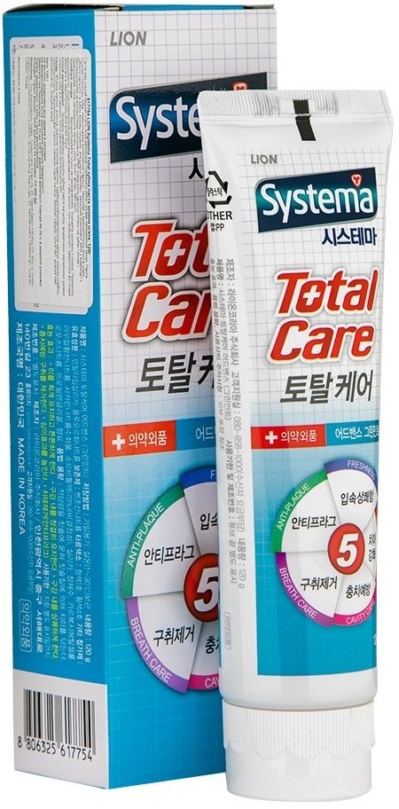 Зубная паста Lion Korea Systema Total Toothpaste с экстрактом зеленой мяты 120г фото 2