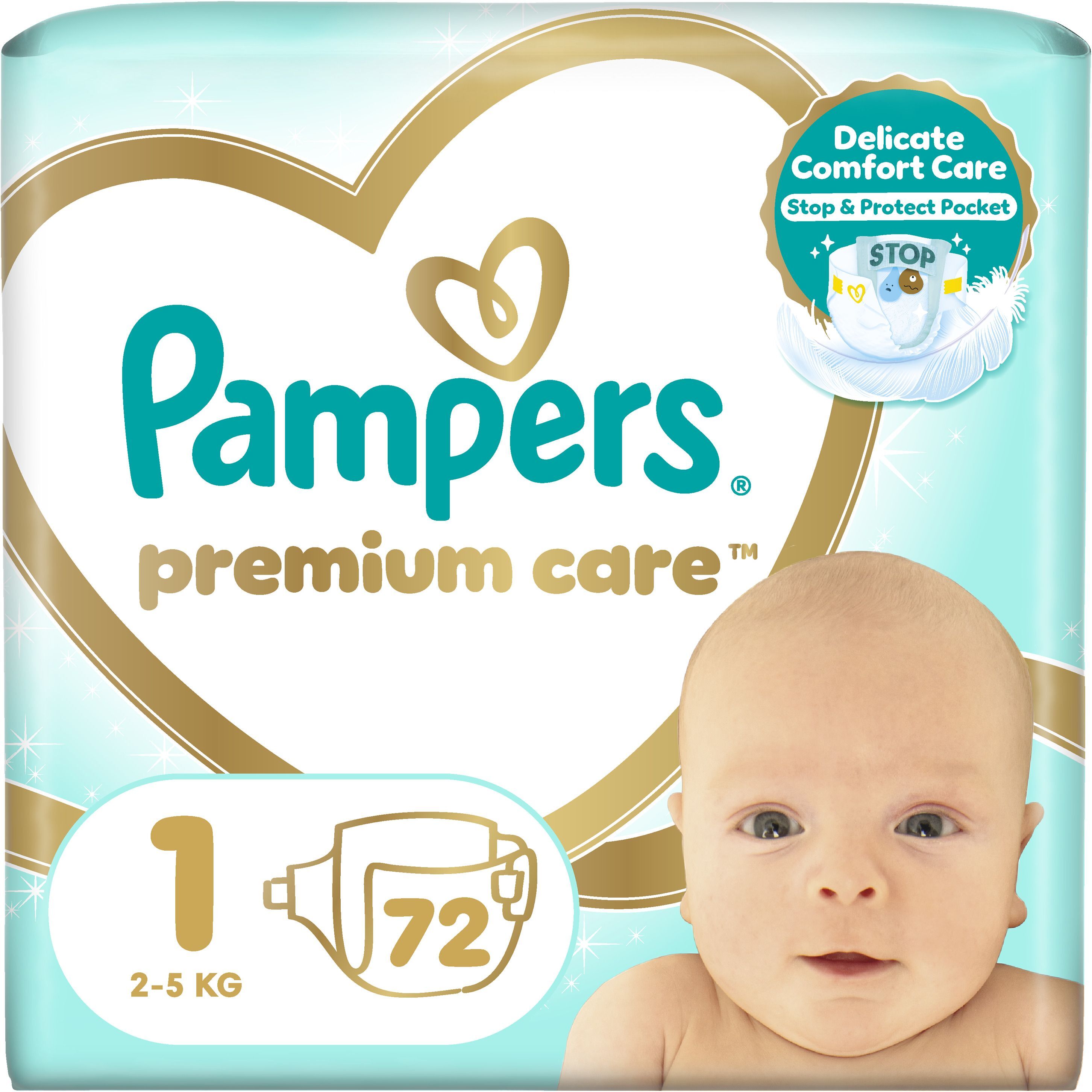 Подгузники Pampers Premium Care Newborn Размер 1 2-5 кг 72 шт фото 2