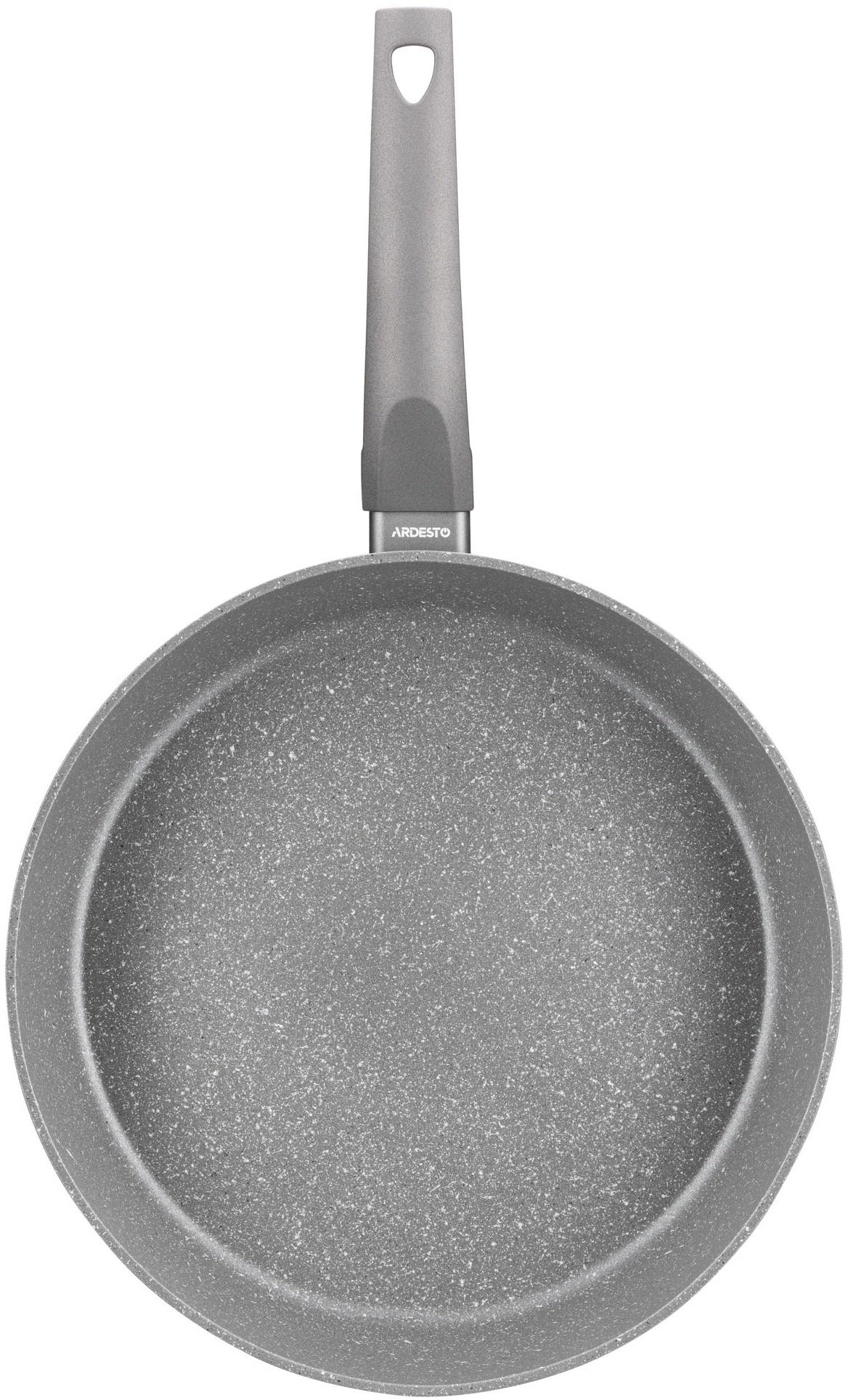 Сковорода ARDESTO Gemini Gourmet с крышкой 28 см, серый мрамор, алюминий (AR2428GGL) фото 