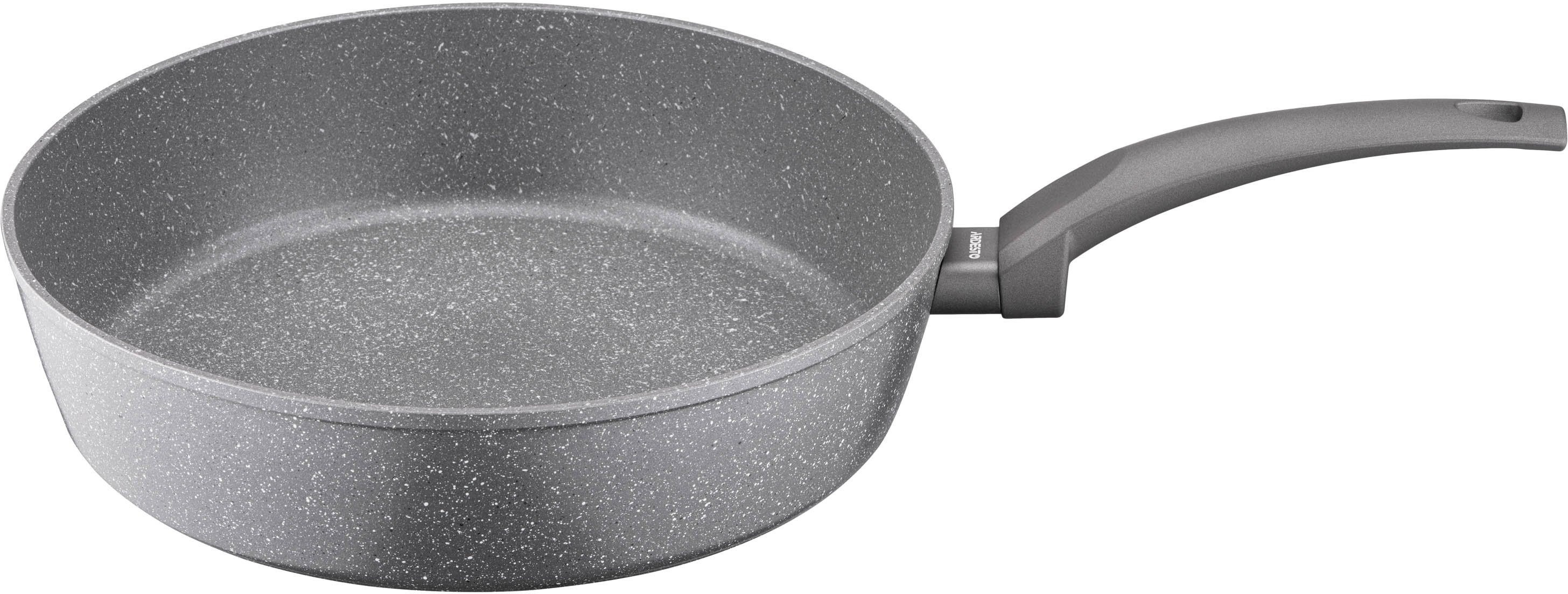 Сковорода ARDESTO Gemini Gourmet с крышкой 28 см, серый мрамор, алюминий (AR2428GGL) фото 