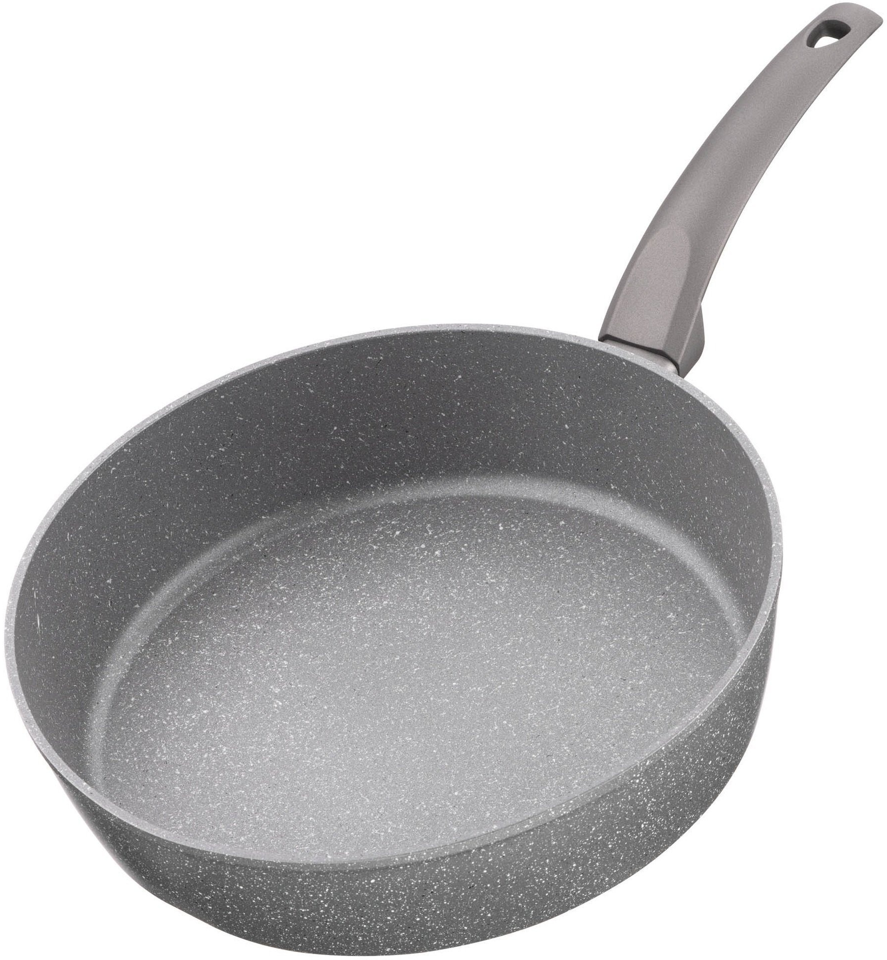 Сковорода ARDESTO Gemini Gourmet с крышкой 28 см, серый мрамор, алюминий (AR2428GGL) фото 