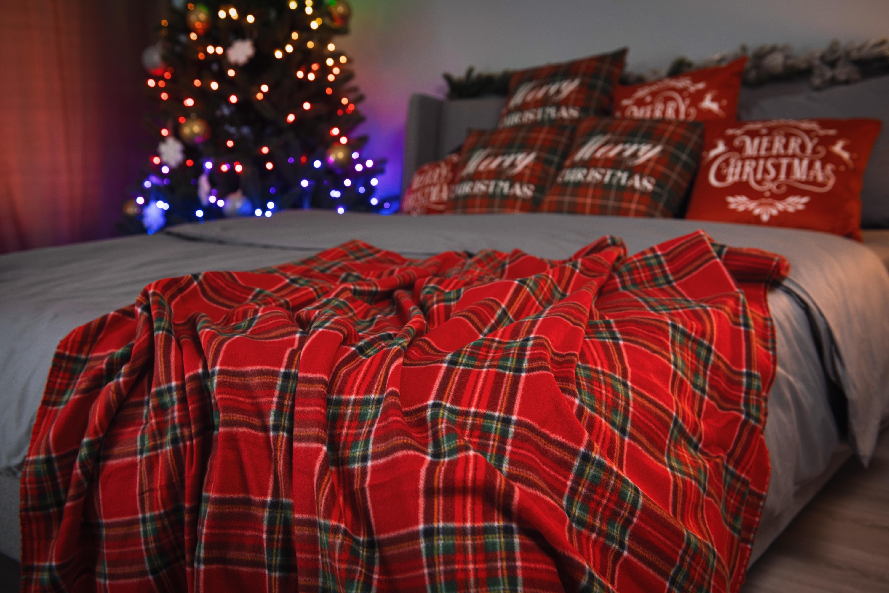 Плед ARDESTO Fleece, 160х200 см, клітинка червона (ART0701PB)фото4