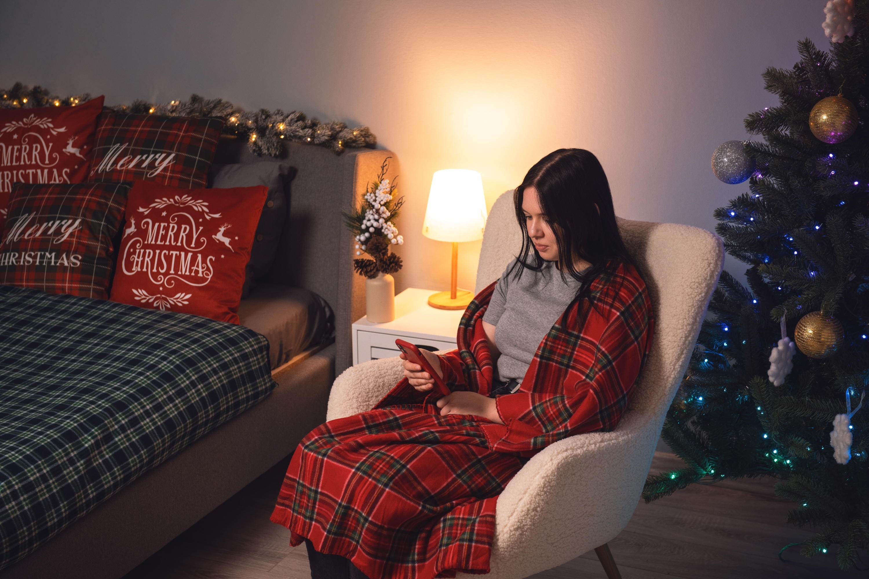 Плед ARDESTO Fleece, 160х200 см, клітинка червона (ART0701PB)фото7