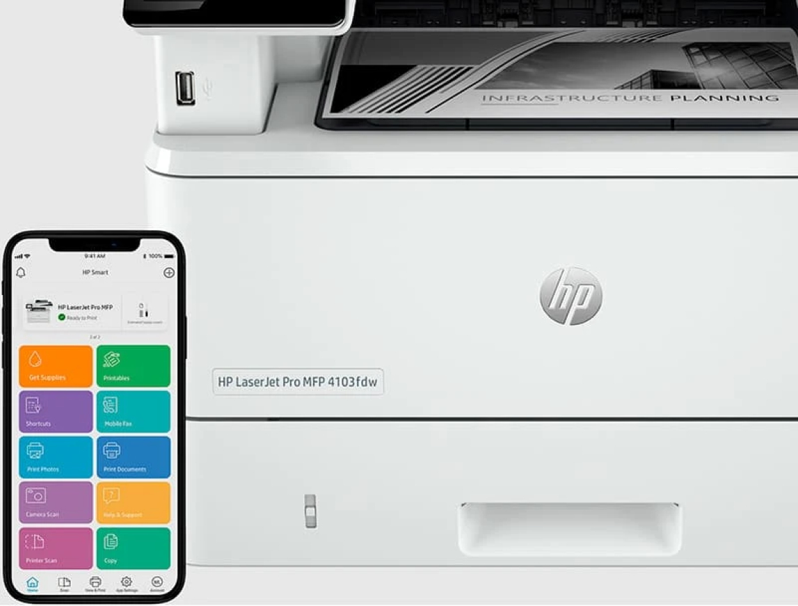 МФУ лазерное HP LaserJet Pro 4103fdw c Wi-Fi (2Z629A) фото 5