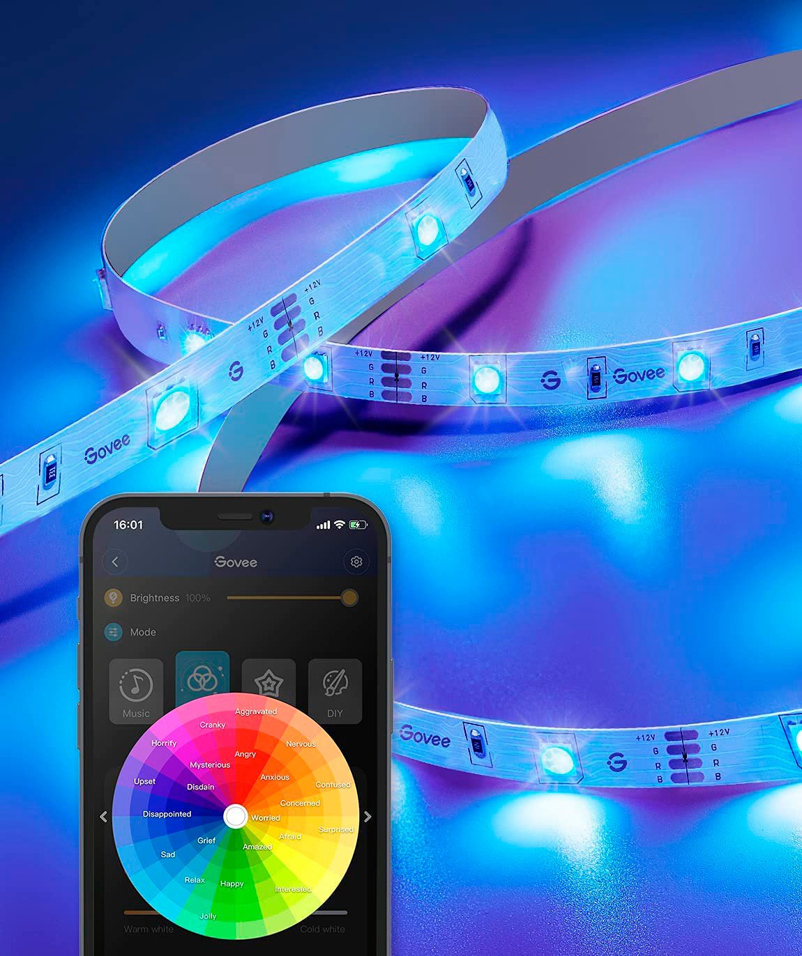 Лента светодиодная умная Govee H615A RGB Smart Wi-Fi + Bluetooth LED Strip Lights (H615A3A1) фото 5