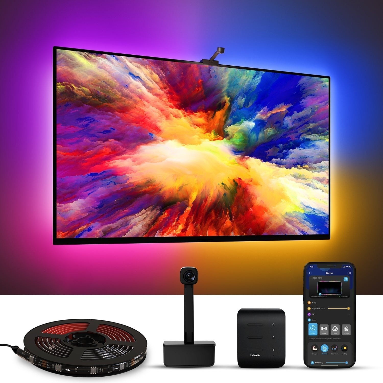 Набор адаптивной подсветки Govee H6199 DreamView T1 TV Backlight 75-85'' RGB Черный (H61993D4) фото 7