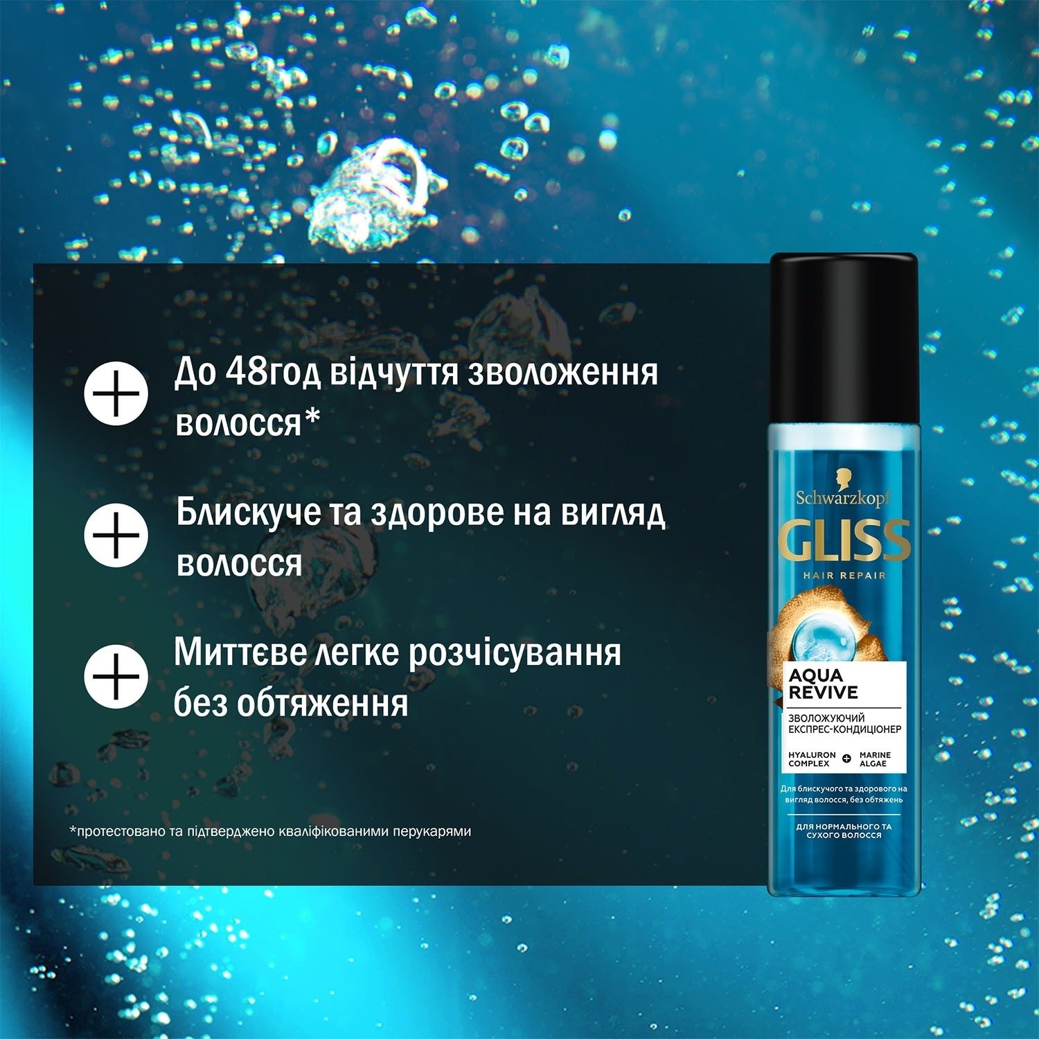 Спрей Gliss Kur Aqua revive для увлажнения сухих и нормальных волос 200мл фото 5