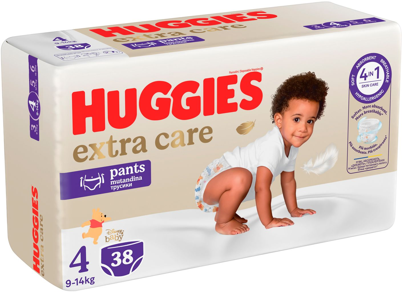 Подгузники-трусики Huggies Extra Care Pants 4 9-14кг 38шт фото 2