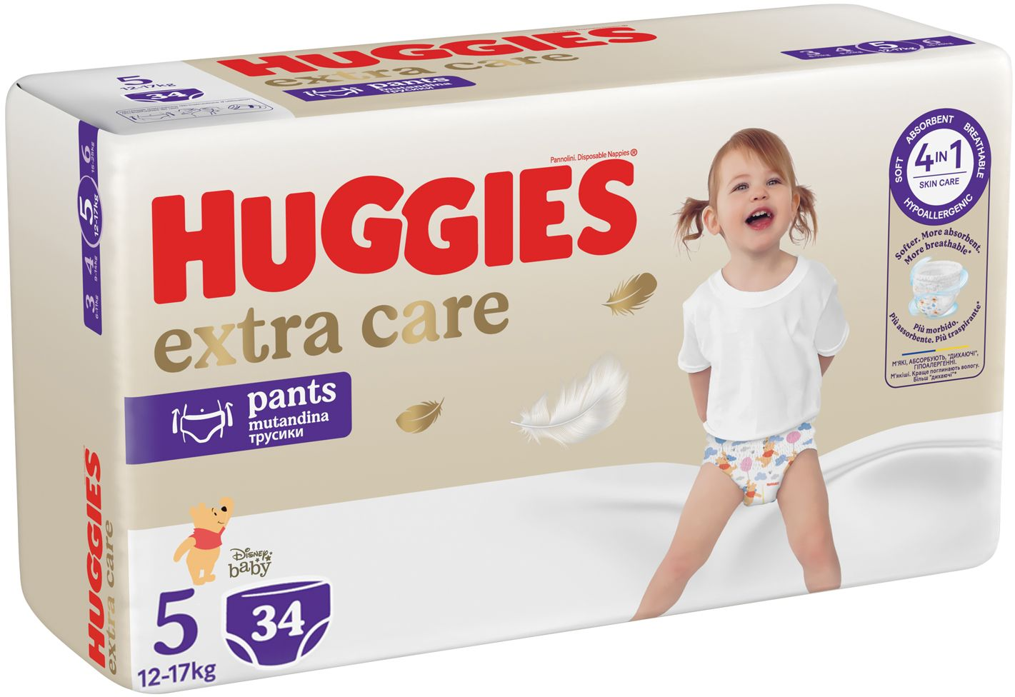 Подгузники-трусики Huggies Extra Care Pants 5 12-17кг 34шт фото 2