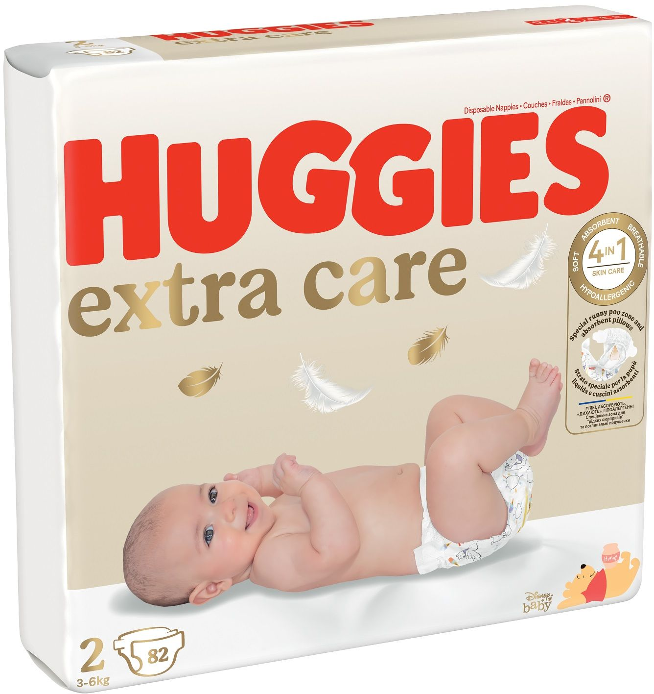 Підгузки Huggies Extra Care Mega 2 3-6кг 82штфото2