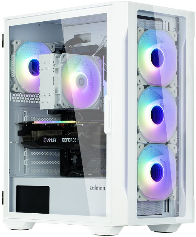 Корпус ZALMAN I3 Neo TG, без БП, 1xUSB3.0, 2xUSB2.0, 4x120mm RGB fans, TG Side/Front Panel, ATX, белый фото 3